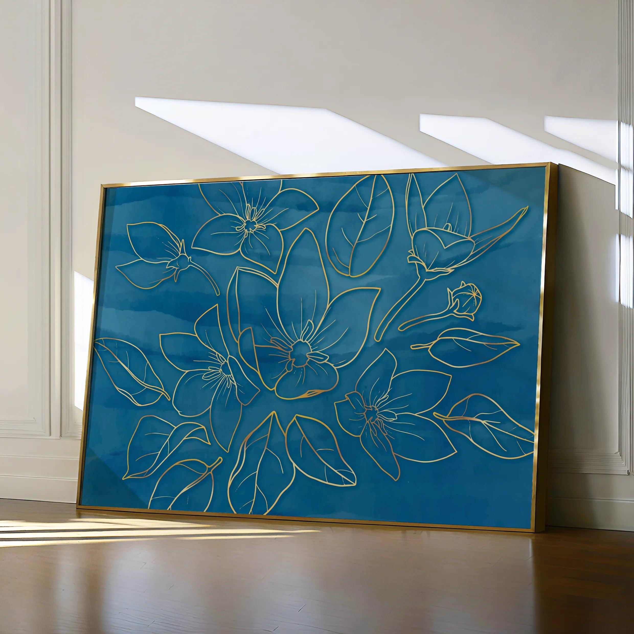 Floral 430 Canvas Art 18" x 24" / 45 x 60 cm / Black