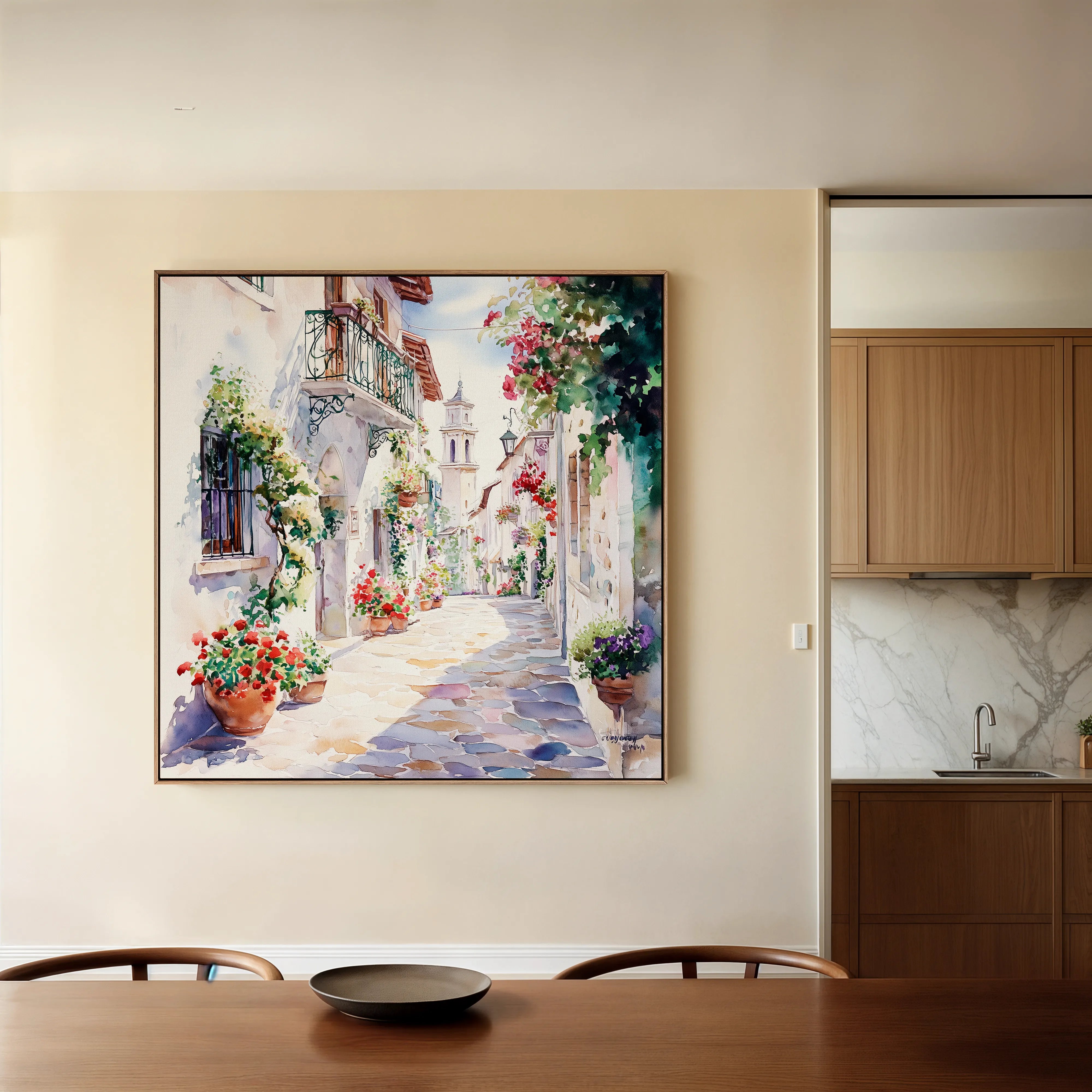 Landscape 430 Canvas Art 16" x 16" / 40 x 40 cm / Black
