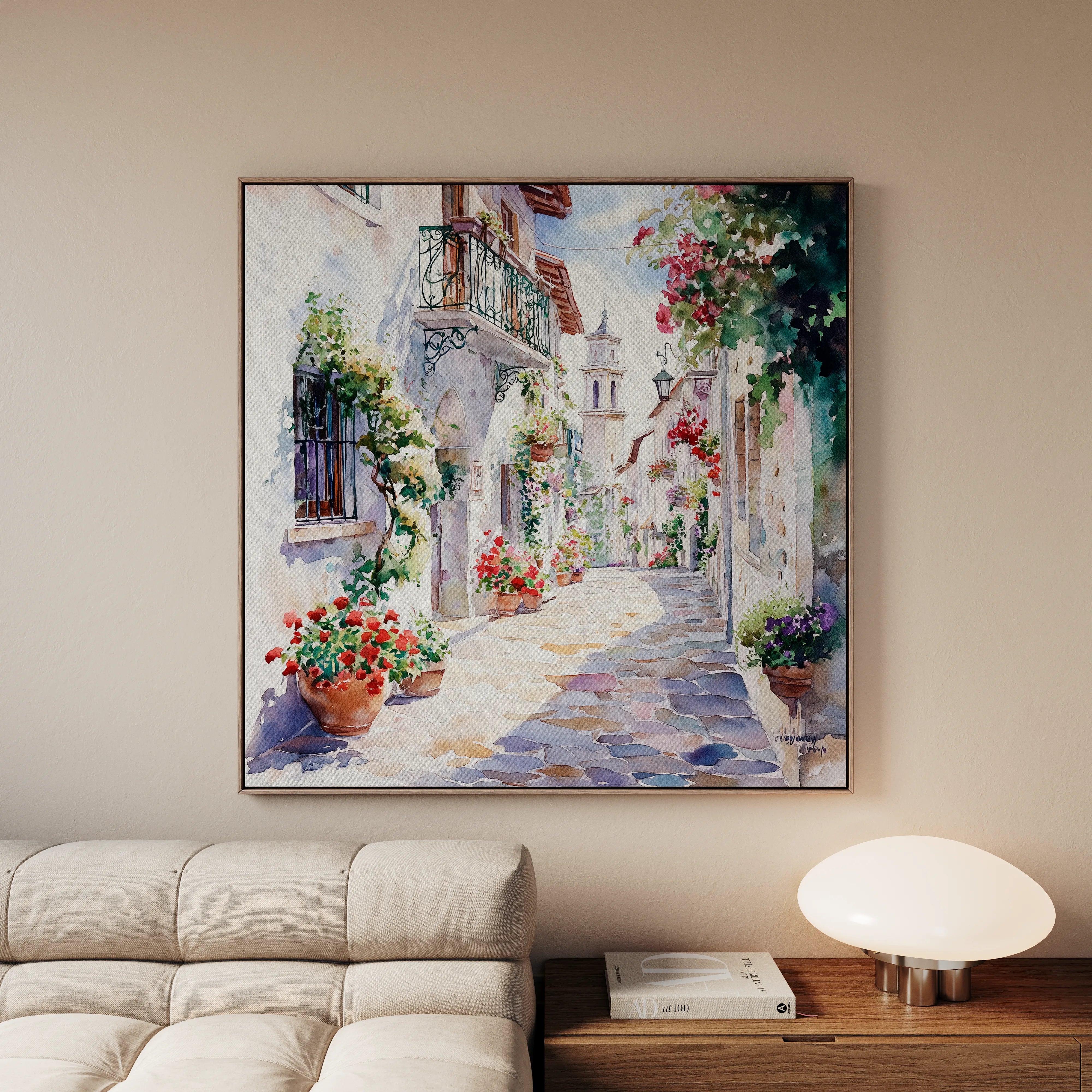 Landscape 430 Canvas Art 16" x 16" / 40 x 40 cm / Black