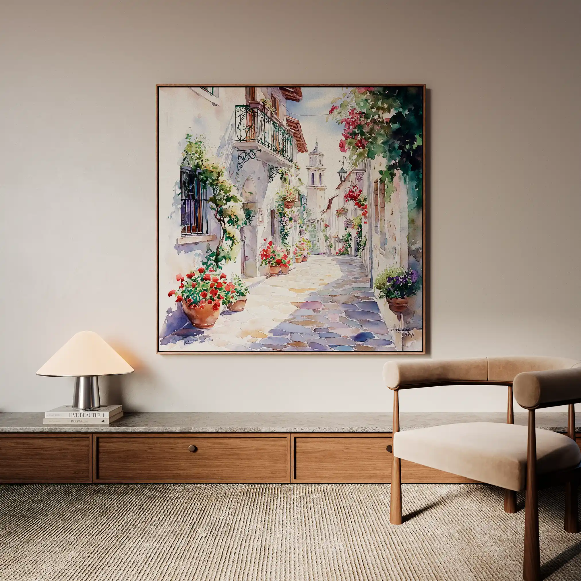 Landscape 430 Canvas Art 60 x 60 cm / Black