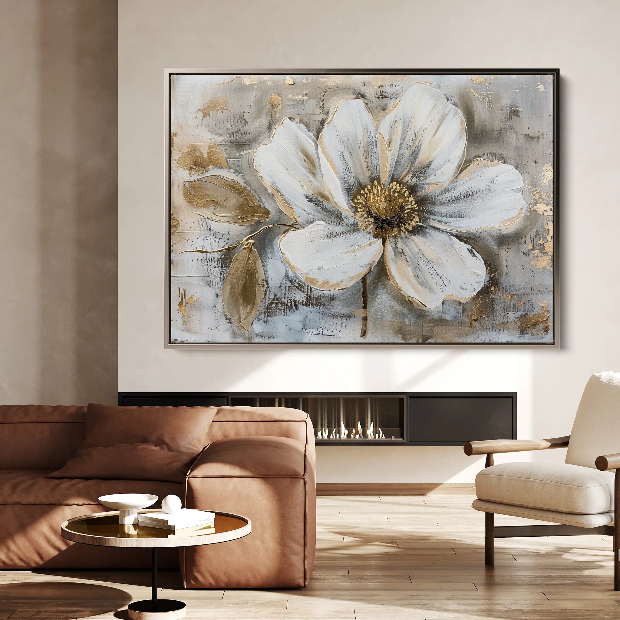 Floral 431 Canvas Art 18" x 24" / 45 x 60 cm / Black