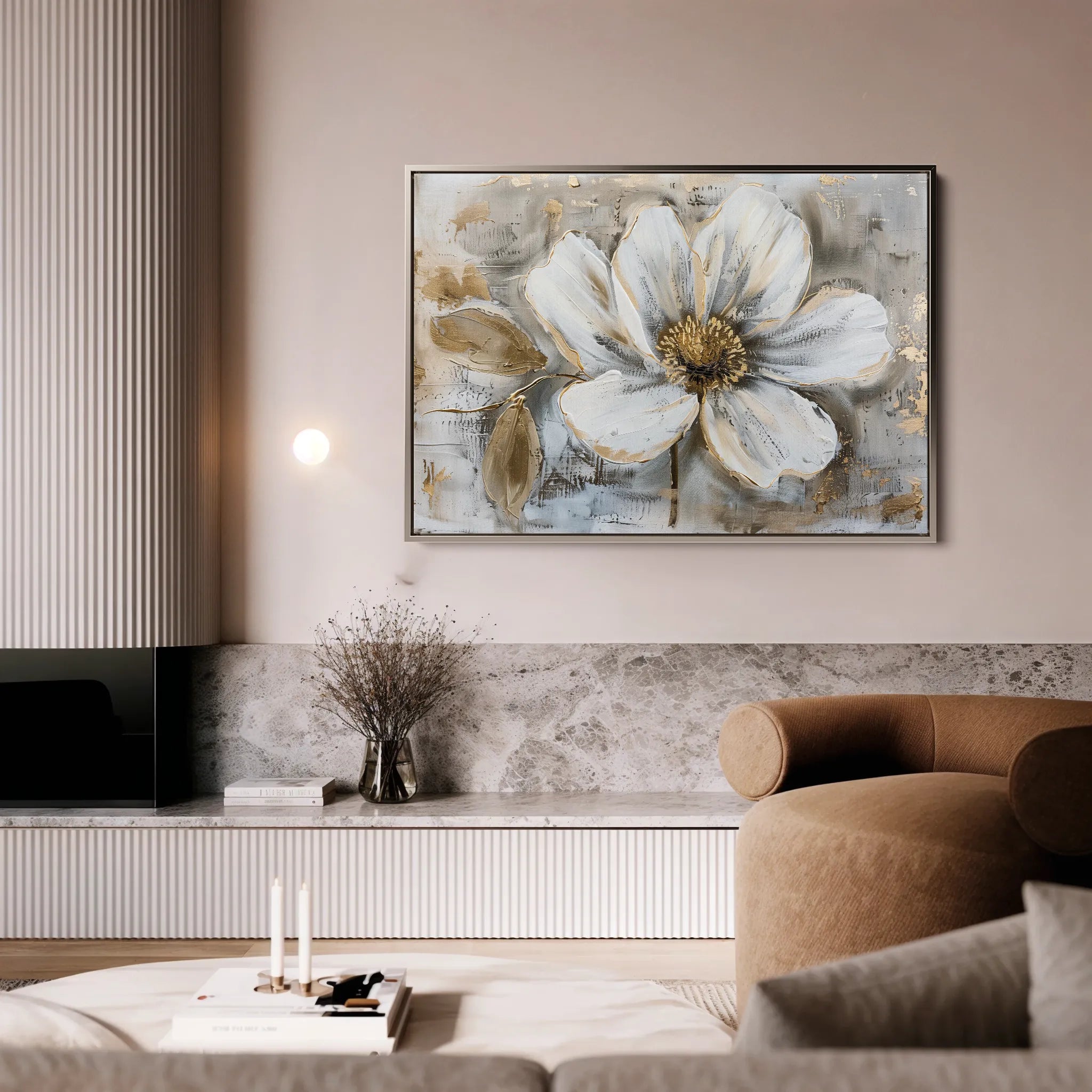 Floral 431 Canvas Art 18" x 24" / 45 x 60 cm / Black