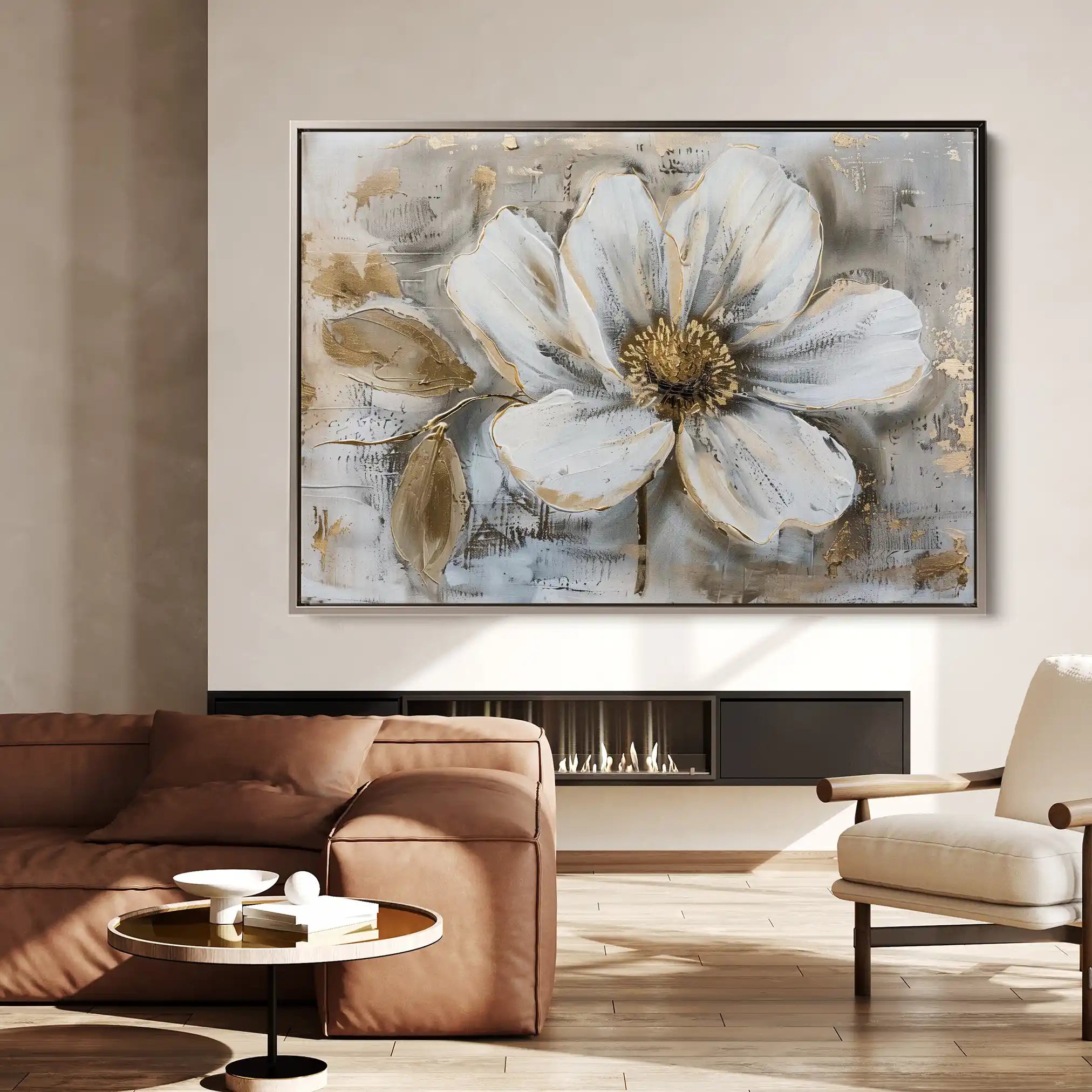 Floral 431 Canvas Art 60 x 40 cm / Black