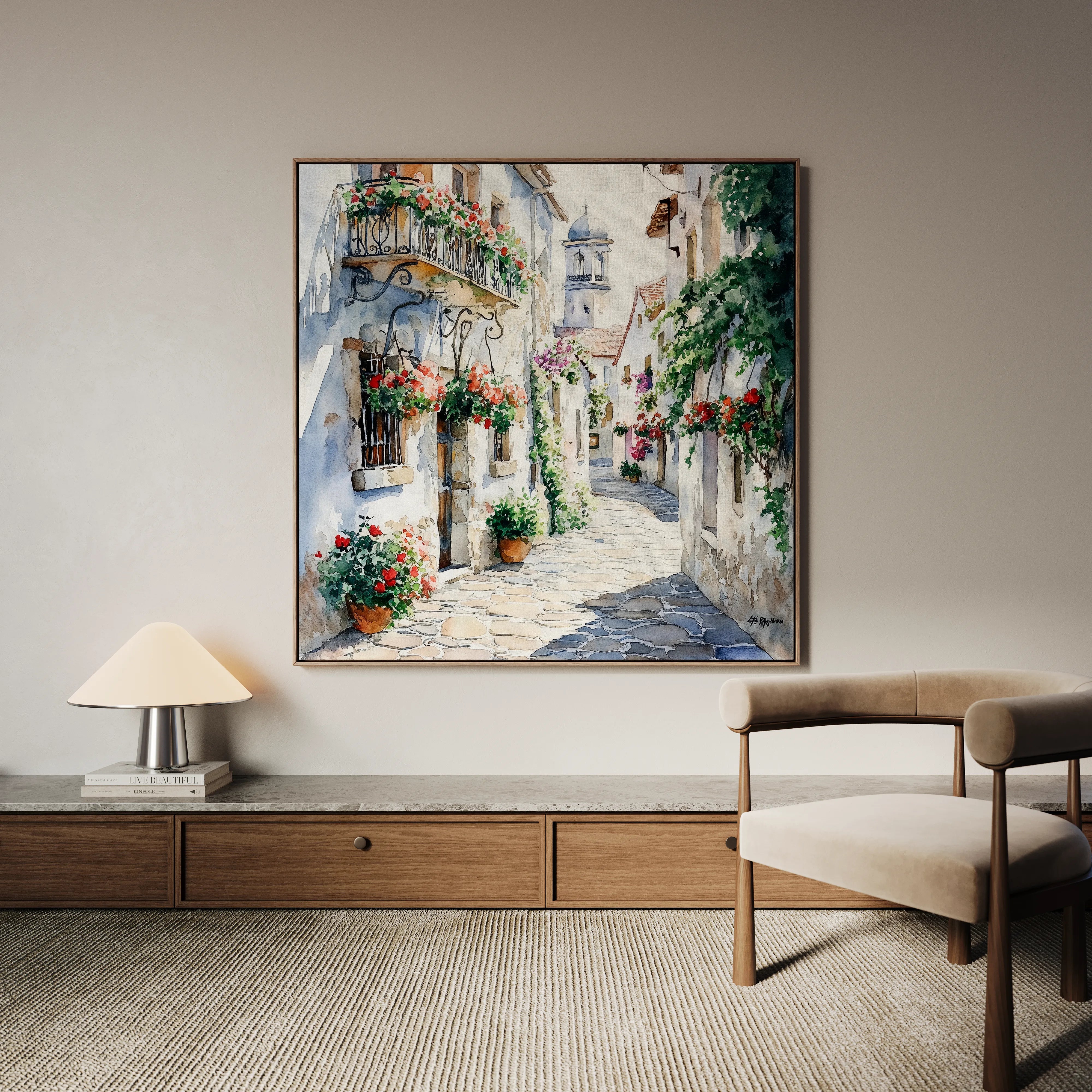 Landscape 431 Canvas Art 16" x 16" / 40 x 40 cm / Black