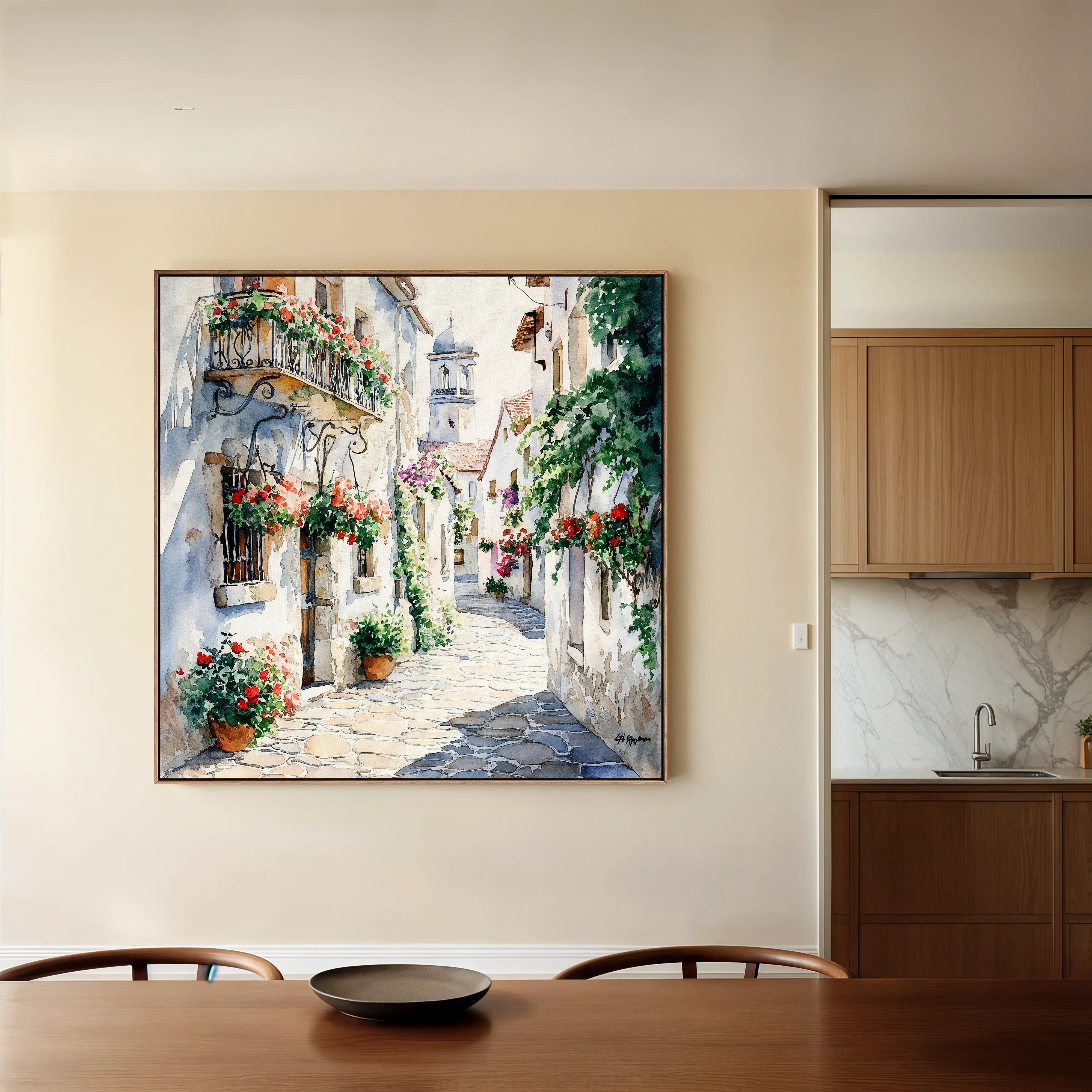 Landscape 431 Canvas Art 16" x 16" / 40 x 40 cm / Black