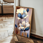 Floral 432 Canvas Art 18" x 24" / 45 x 60 cm / Black