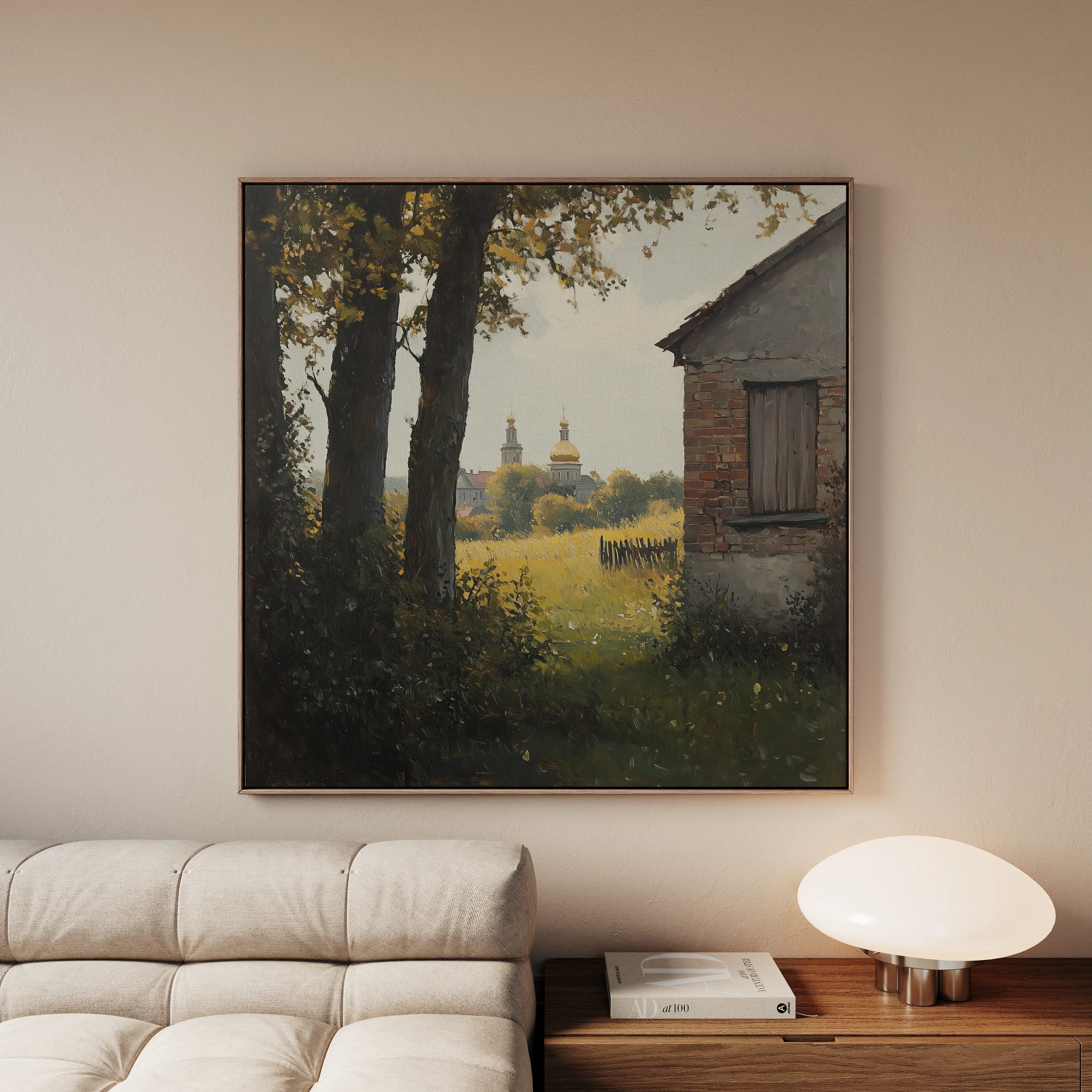 Landscape 432 Canvas Art 16" x 16" / 40 x 40 cm / Black