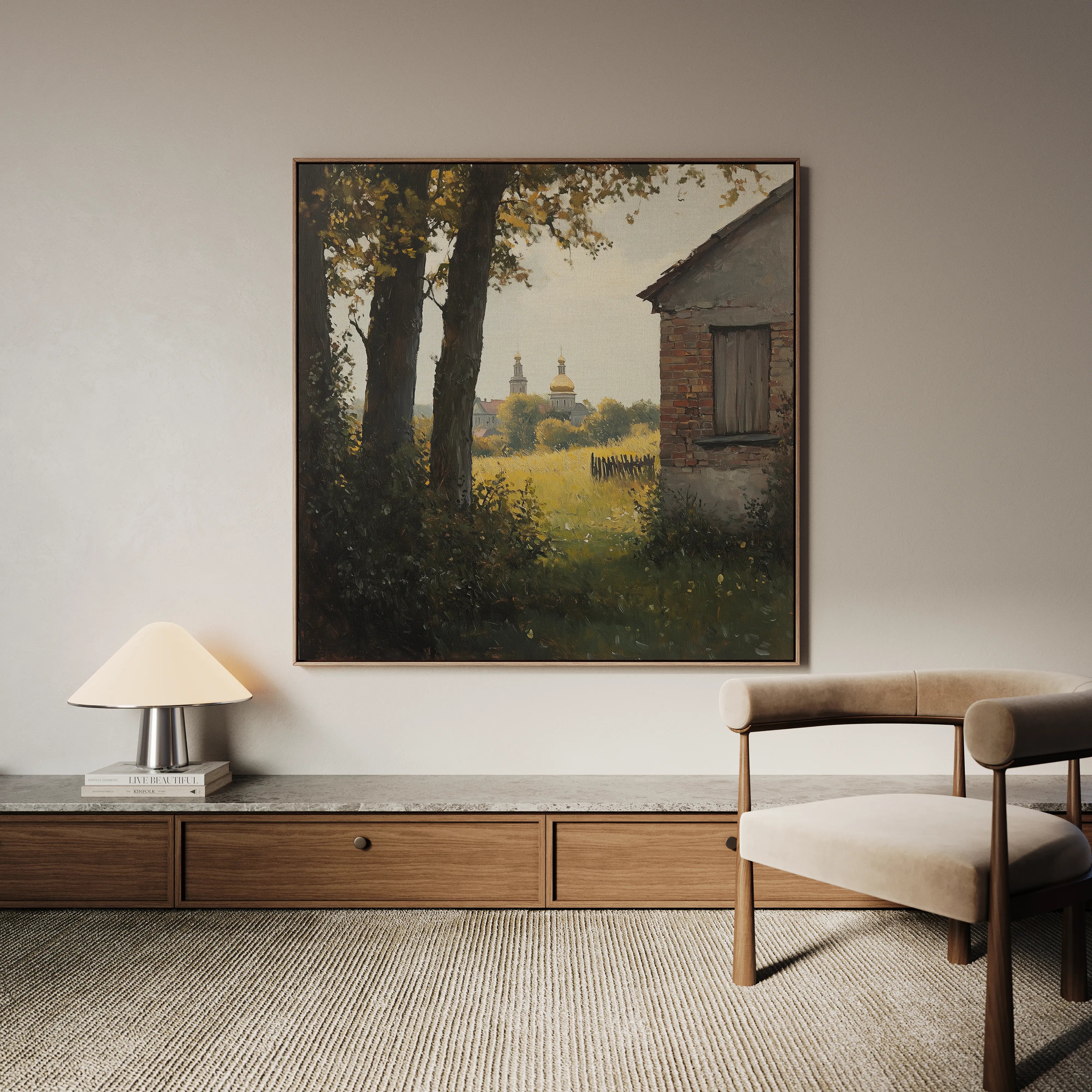 Landscape 432 Canvas Art 16" x 16" / 40 x 40 cm / Black