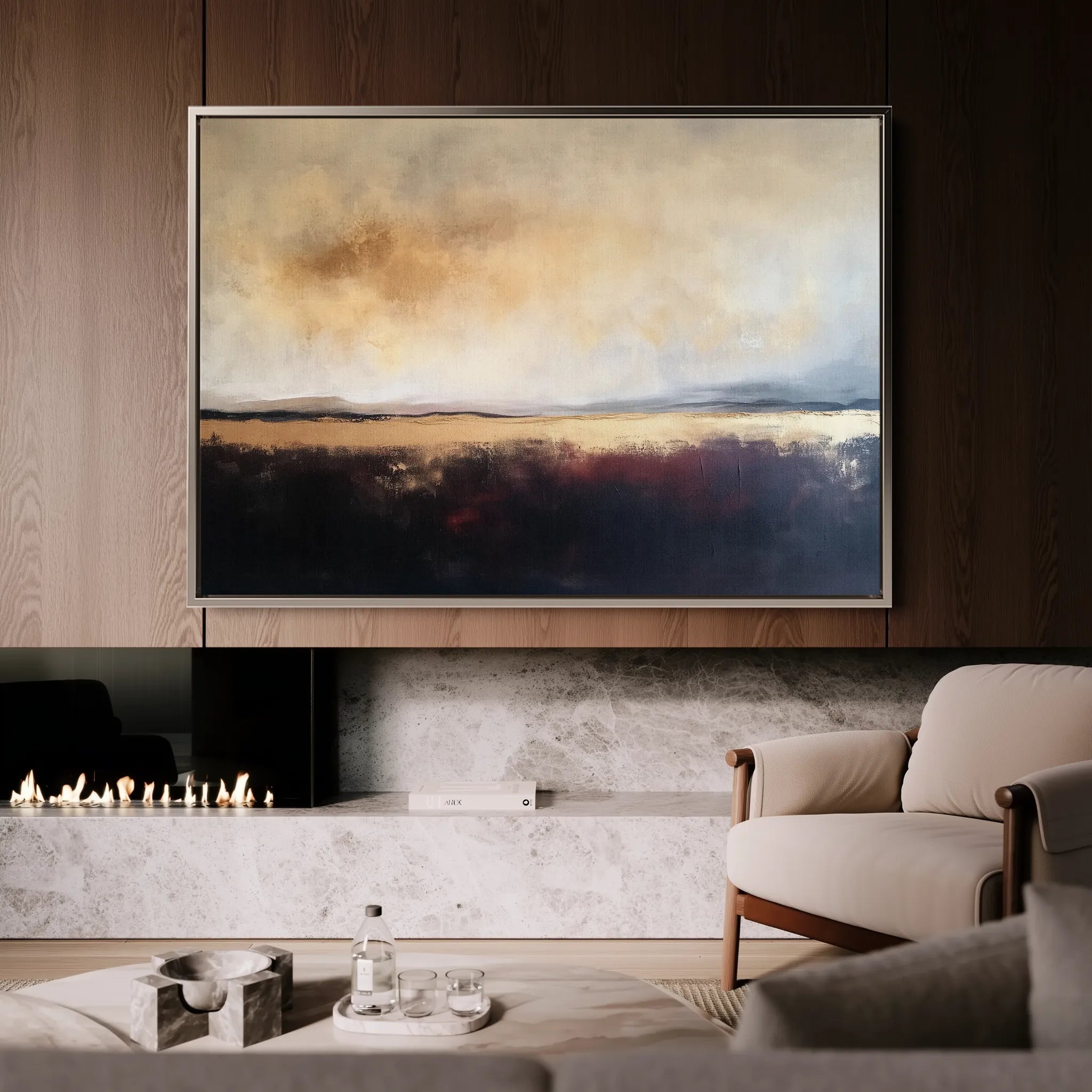 Abstract 435 Canvas Art 18" x 24" / 45 x 60 cm / Black