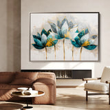 Floral 435 Canvas Art 18" x 24" / 45 x 60 cm / Black