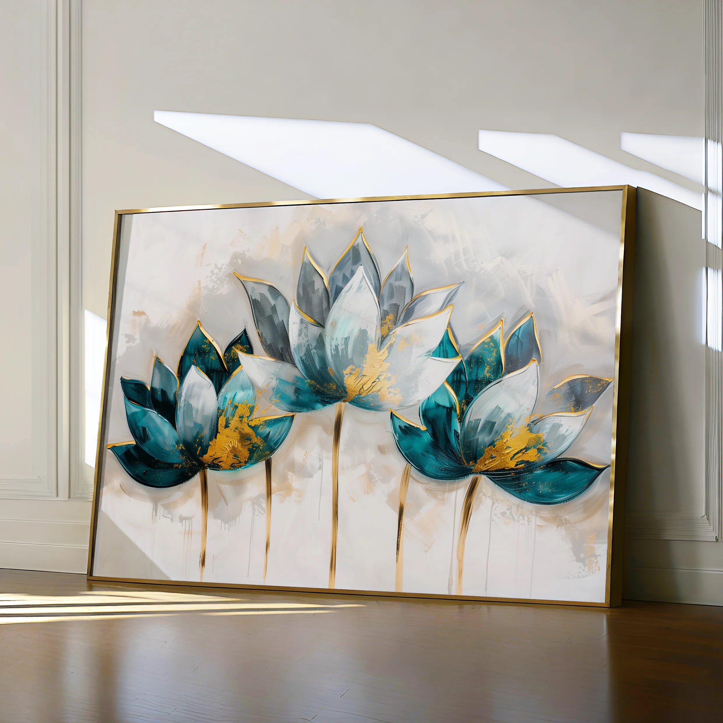 Floral 435 Canvas Art 18" x 24" / 45 x 60 cm / Black