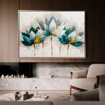 Floral 435 Canvas Art 18" x 24" / 45 x 60 cm / Black
