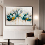 Floral 435 Canvas Art 18" x 24" / 45 x 60 cm / Black