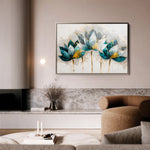 Floral 435 Canvas Art 18" x 24" / 45 x 60 cm / Black