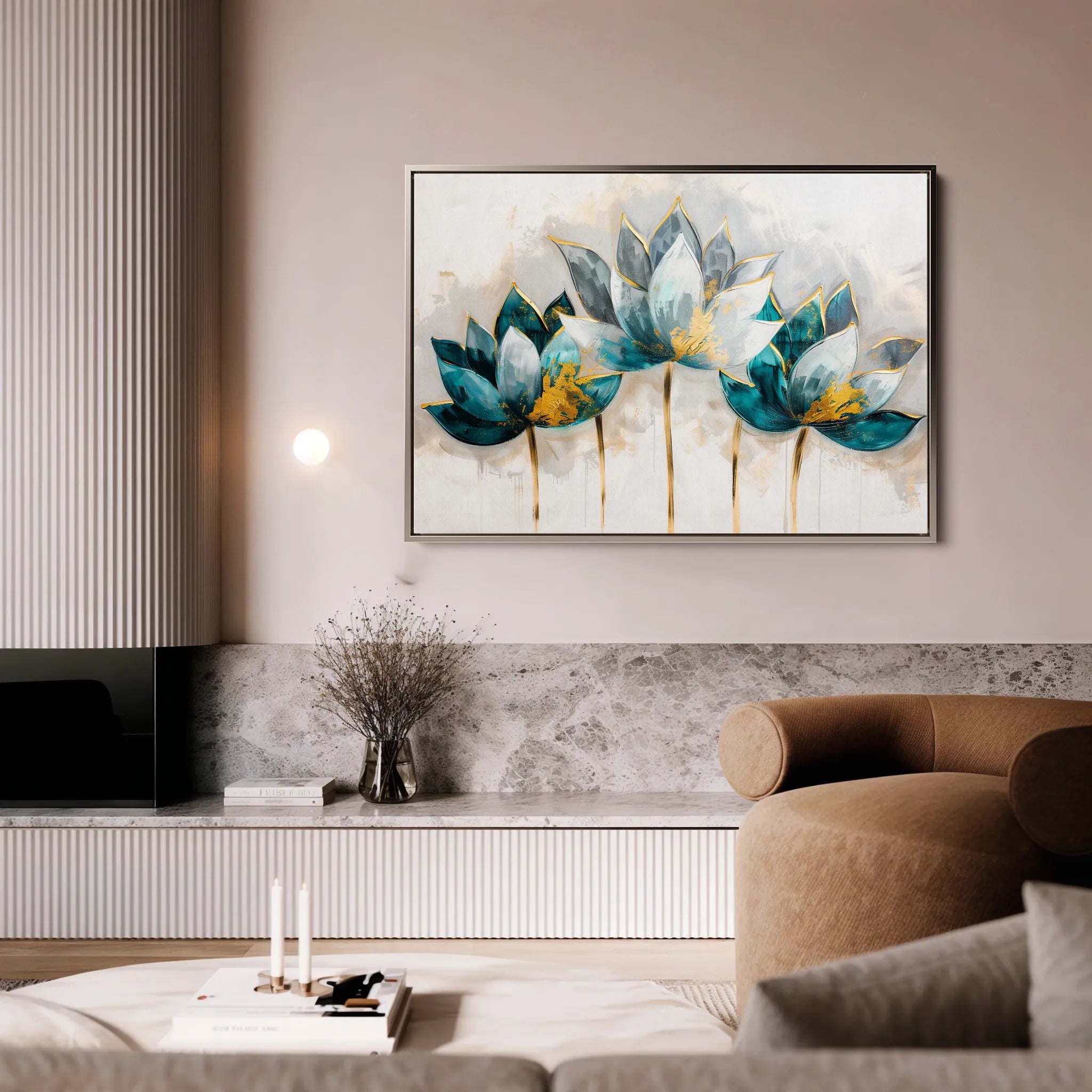 Floral 435 Canvas Art 18" x 24" / 45 x 60 cm / Black
