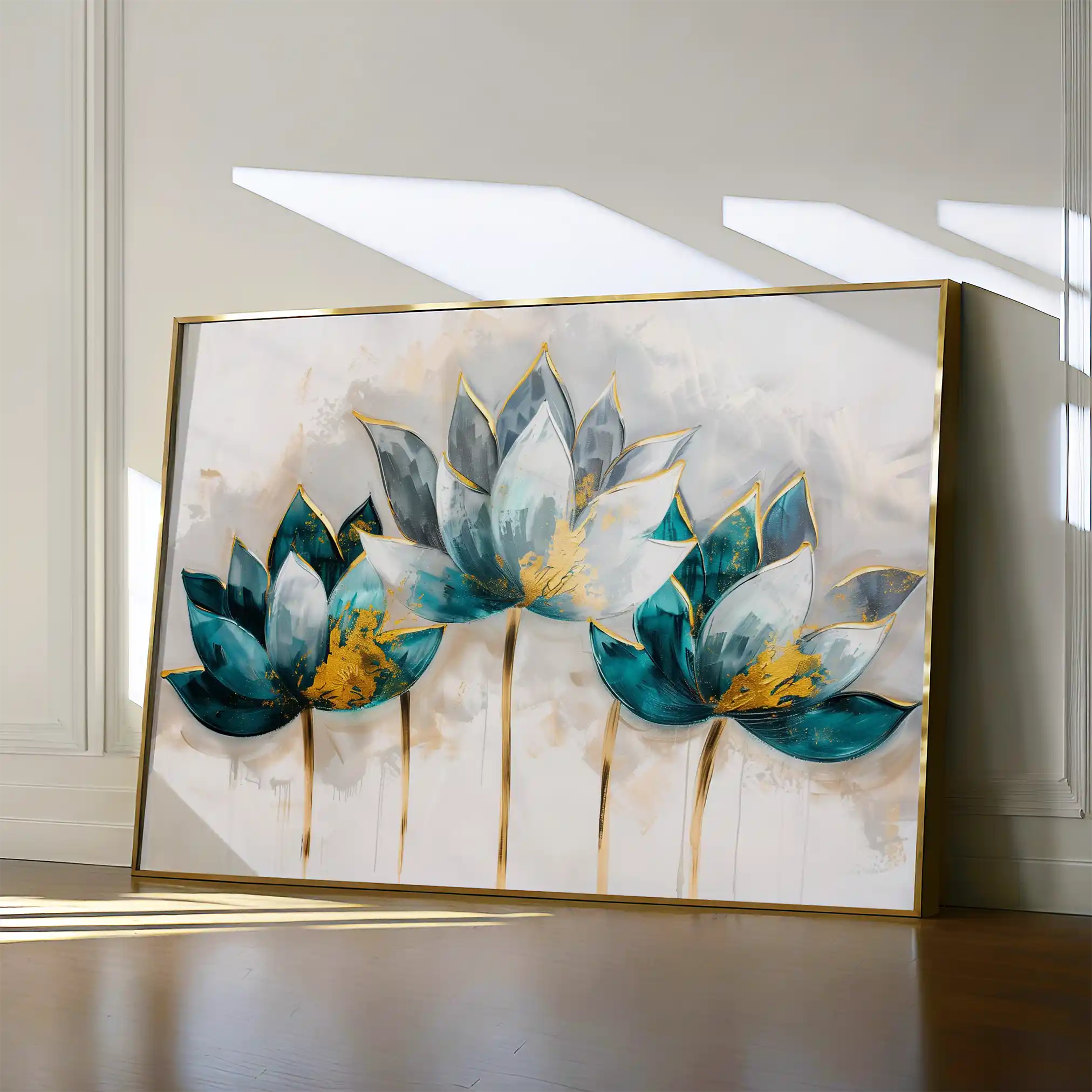 Floral 435 Canvas Art 60 x 40 cm / Black