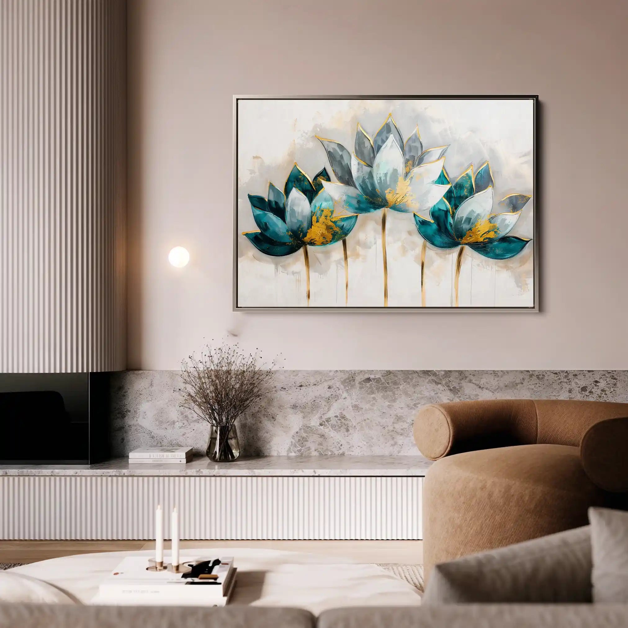Floral 435 Canvas Art 60 x 40 cm / Black