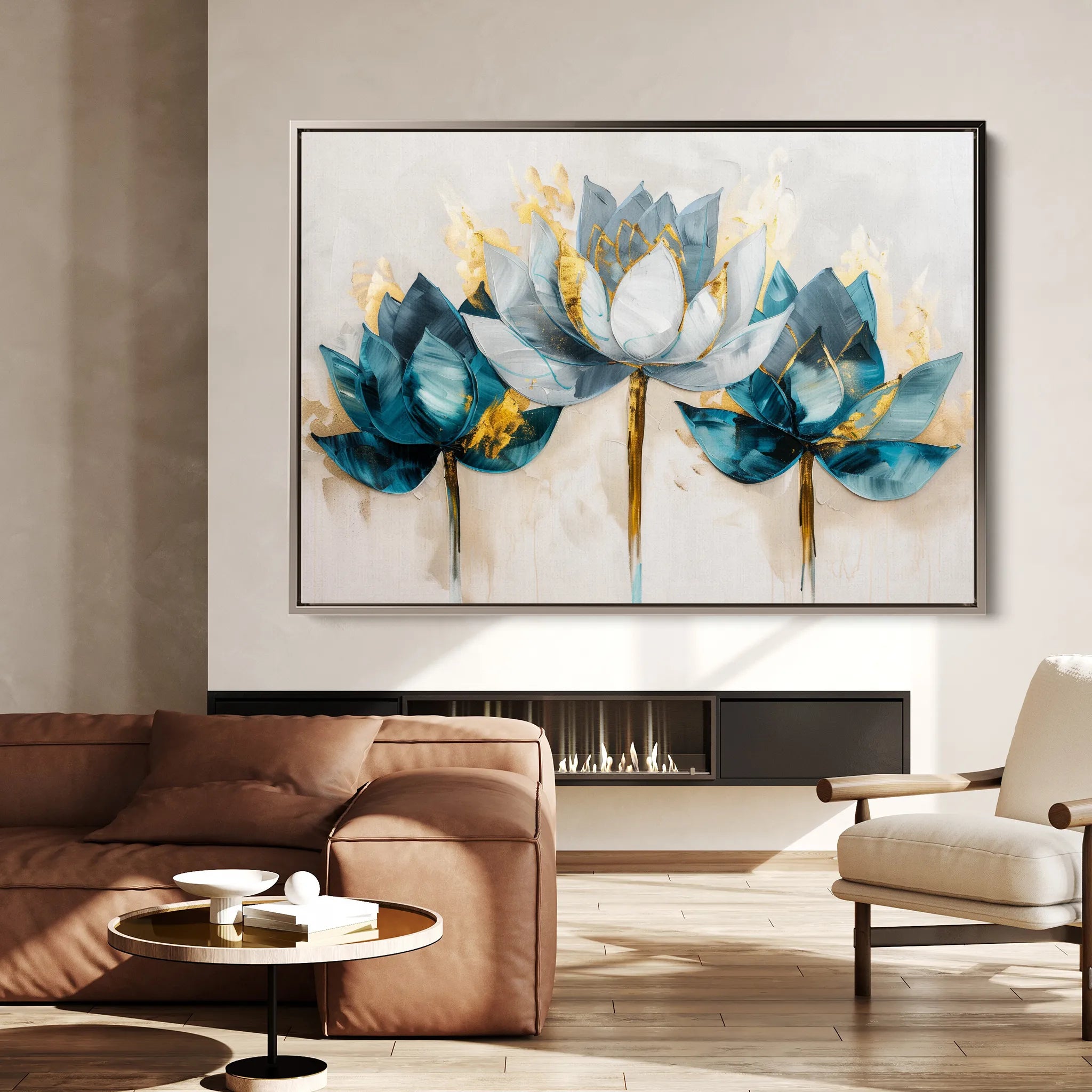 Floral 436 Canvas Art 18" x 24" / 45 x 60 cm / Black