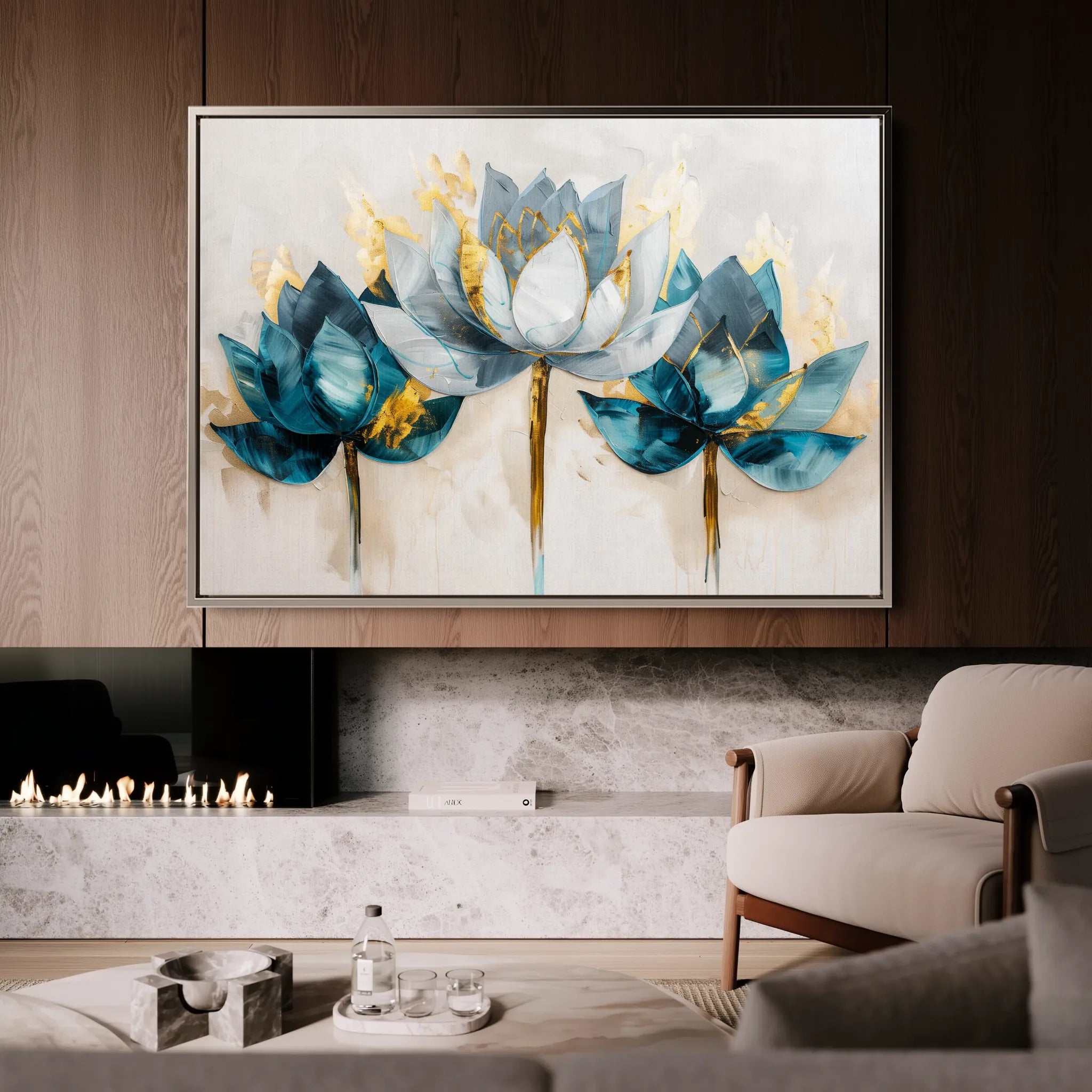 Floral 436 Canvas Art 18" x 24" / 45 x 60 cm / Black