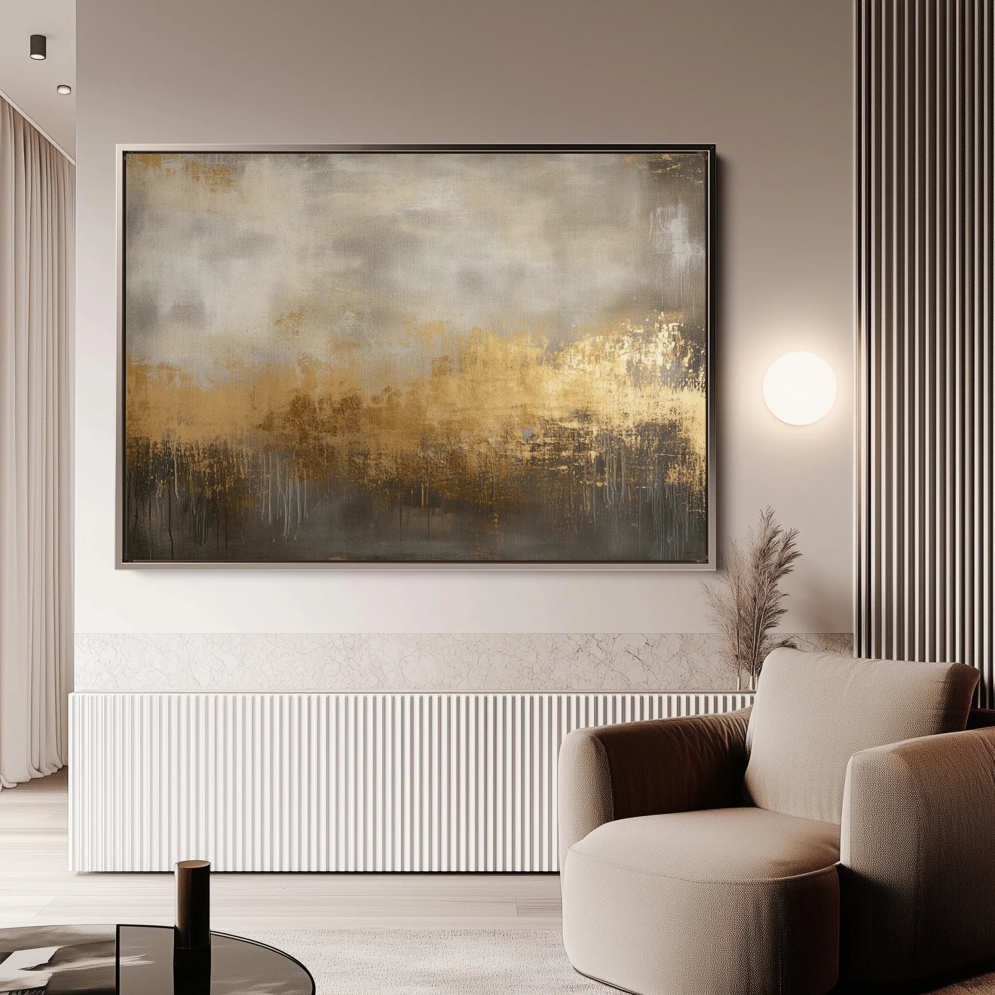 Abstract 437 Canvas Art 18" x 24" / 45 x 60 cm / Black