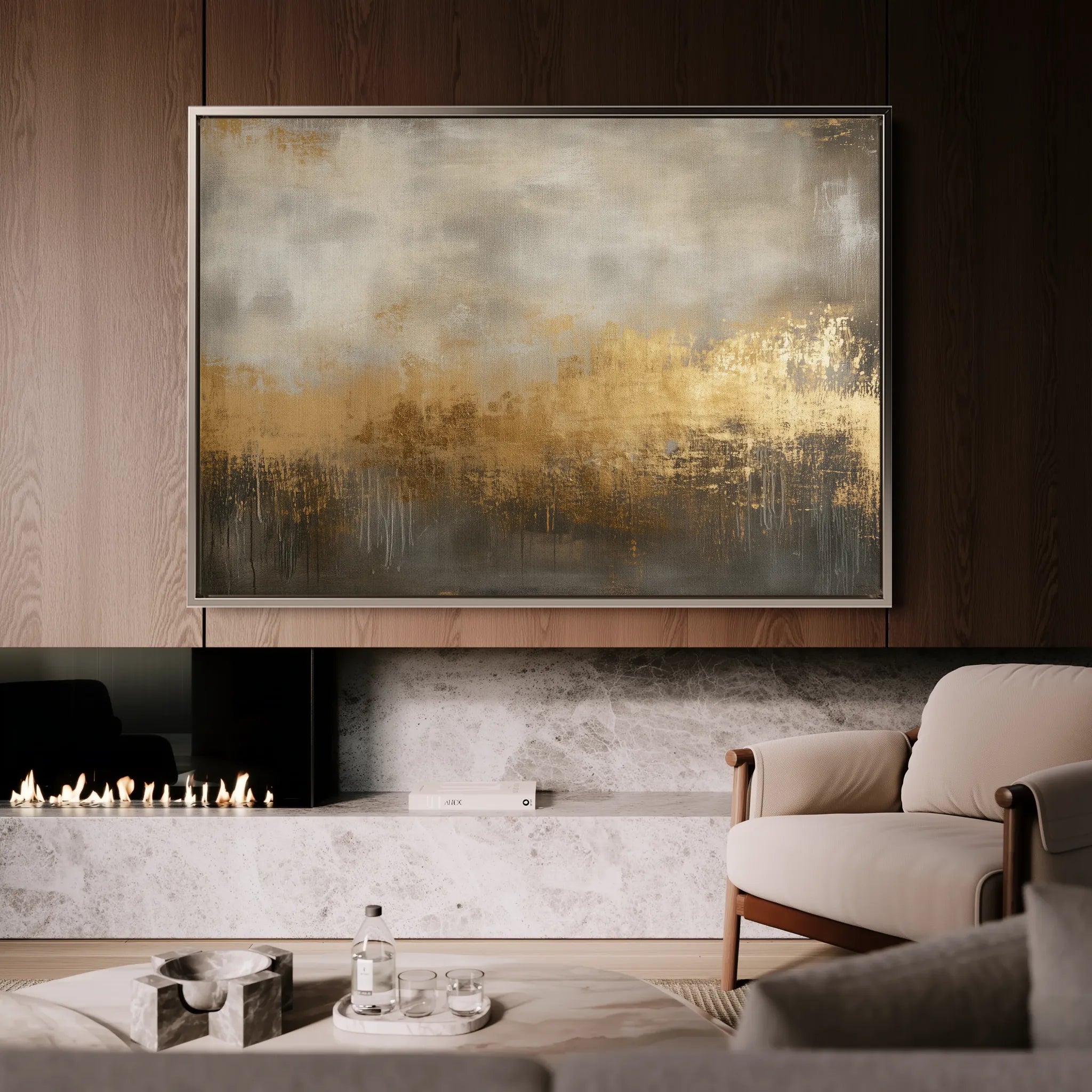 Abstract 437 Canvas Art 18" x 24" / 45 x 60 cm / Black