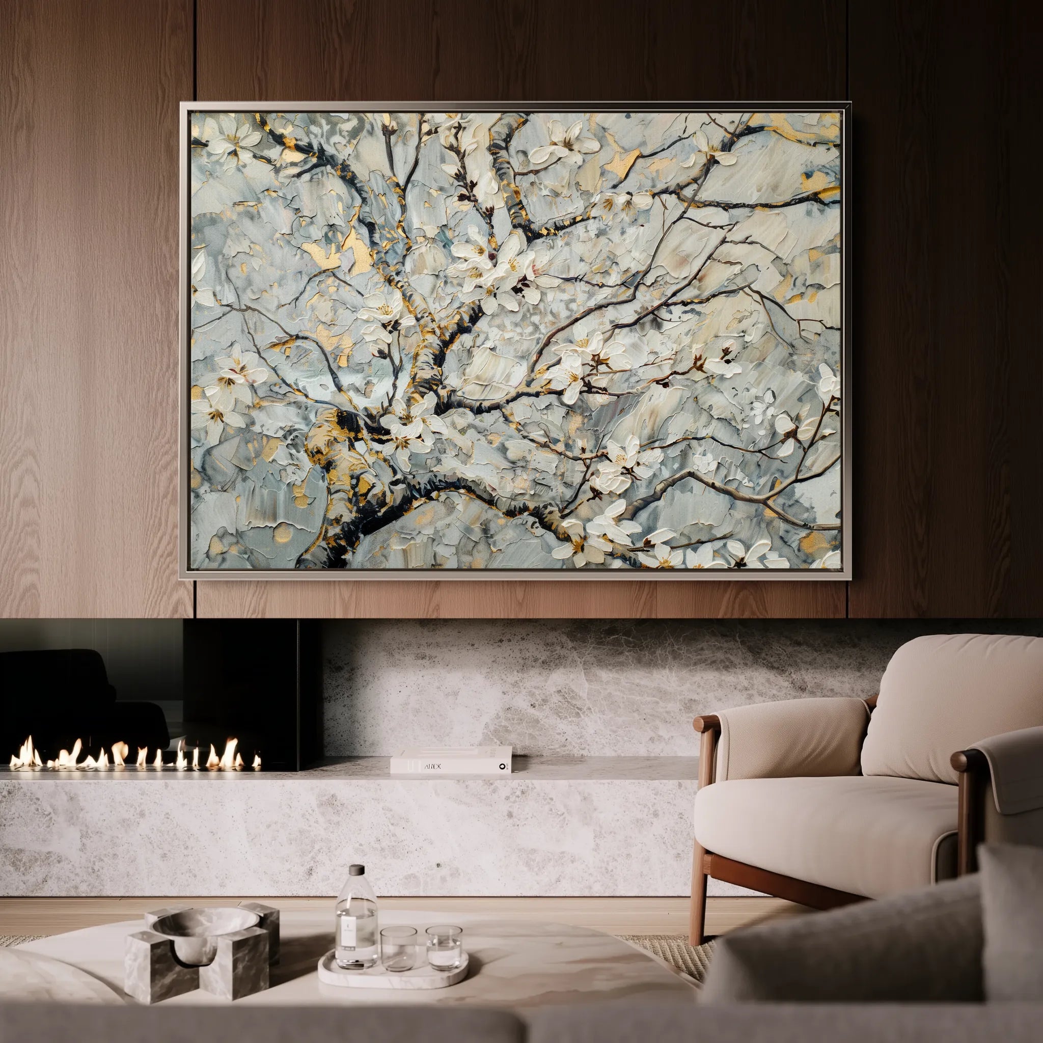 Floral 437 Canvas Art 18" x 24" / 45 x 60 cm / Black