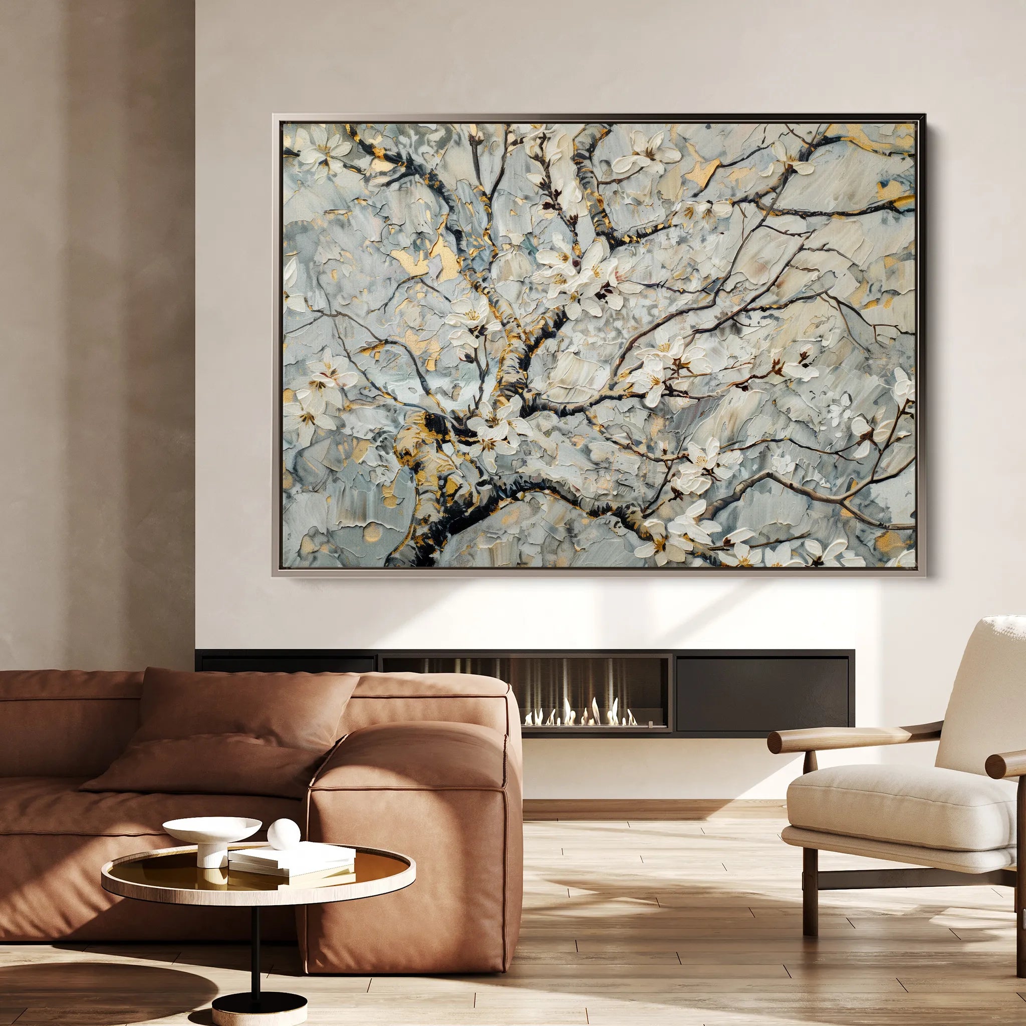 Floral 437 Canvas Art 18" x 24" / 45 x 60 cm / Black