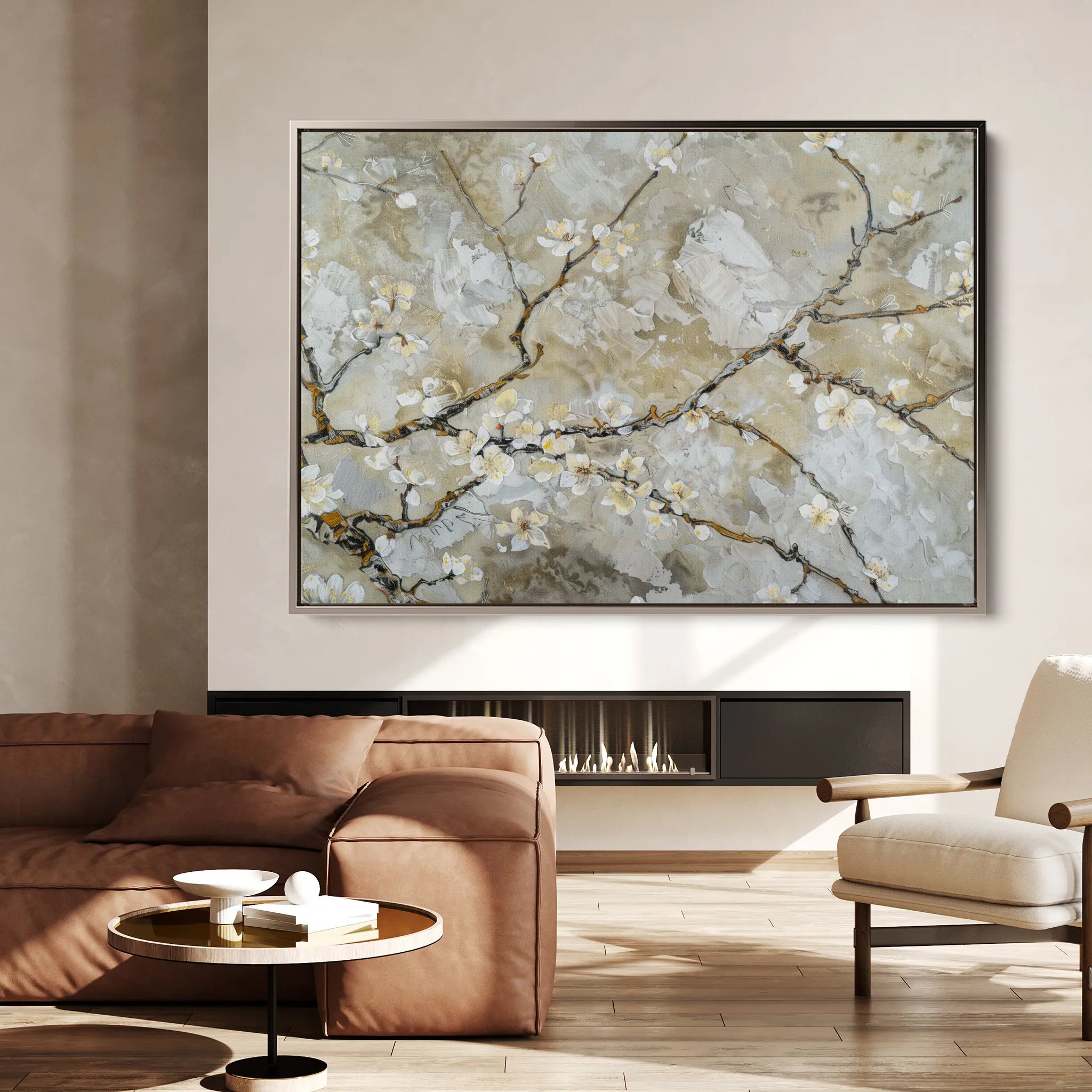 Floral 438 Canvas Art 18" x 24" / 45 x 60 cm / Black