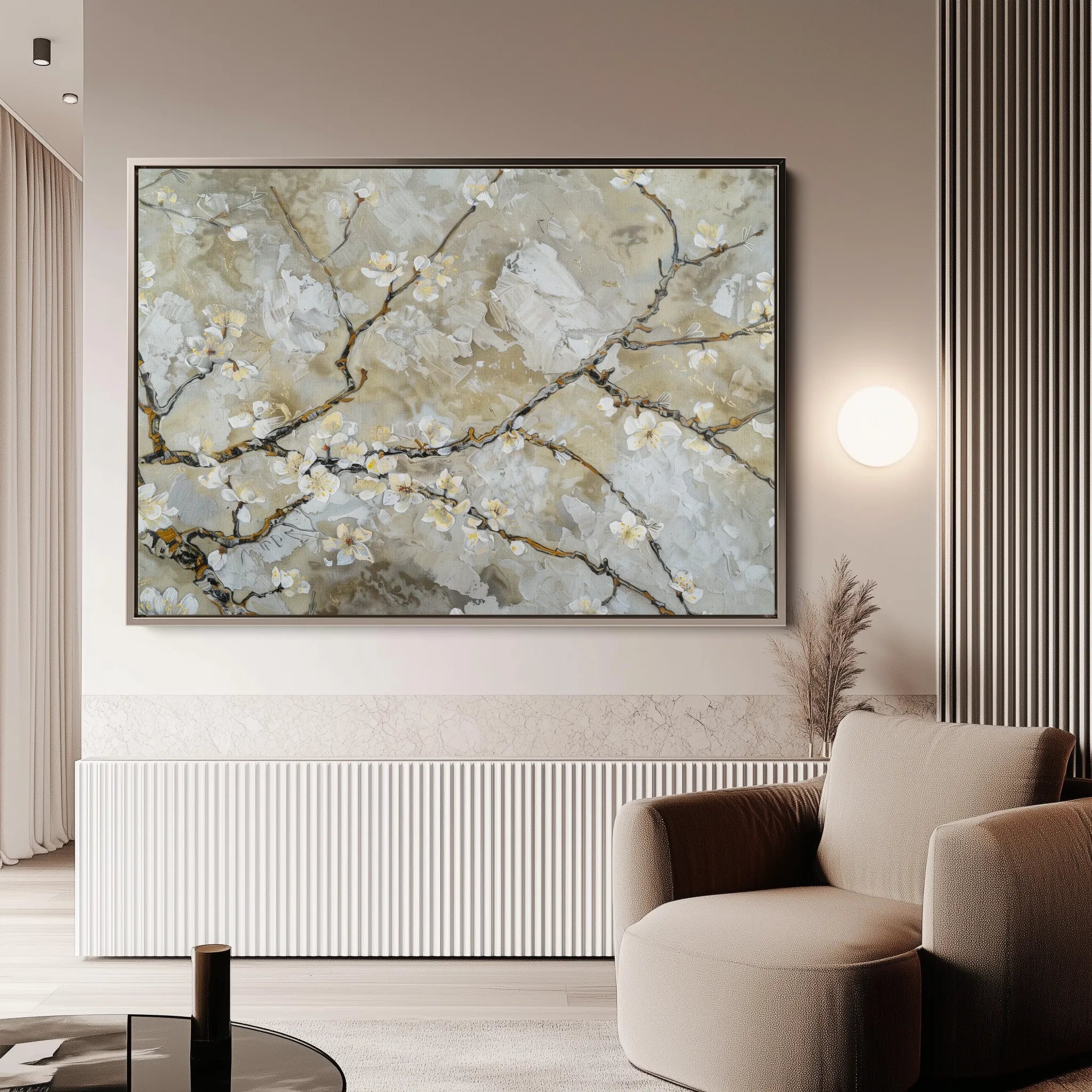 Floral 438 Canvas Art 18" x 24" / 45 x 60 cm / Black