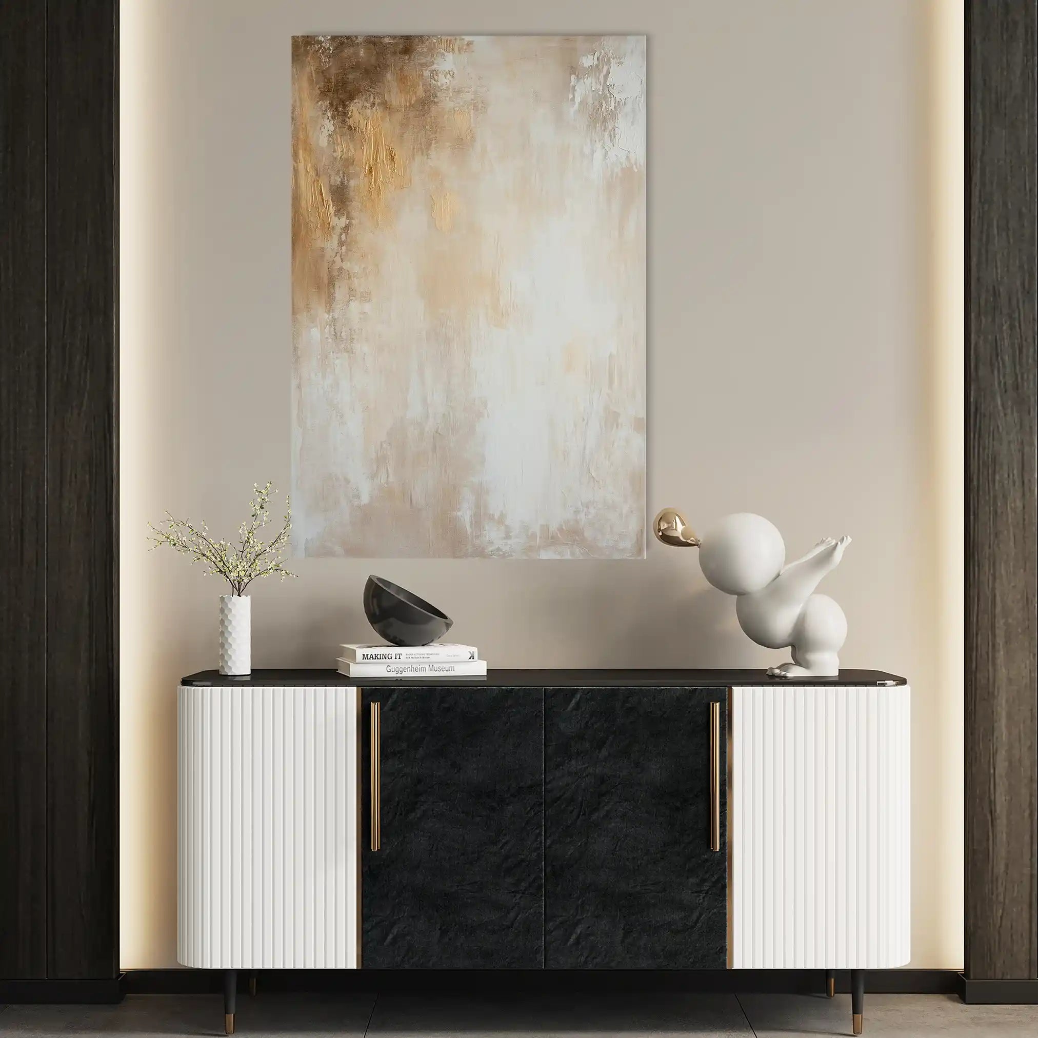 Abstract 439 Canvas Art 18" x 24" / 45 x 60 cm / Black