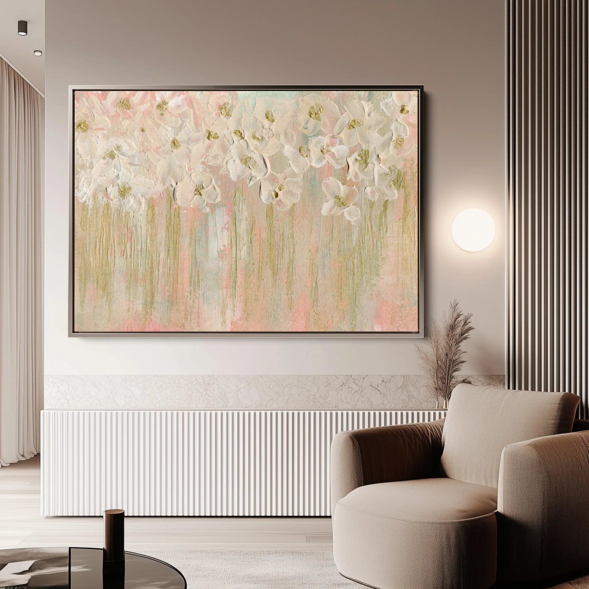 Floral 439 Canvas Art 18" x 24" / 45 x 60 cm / Black