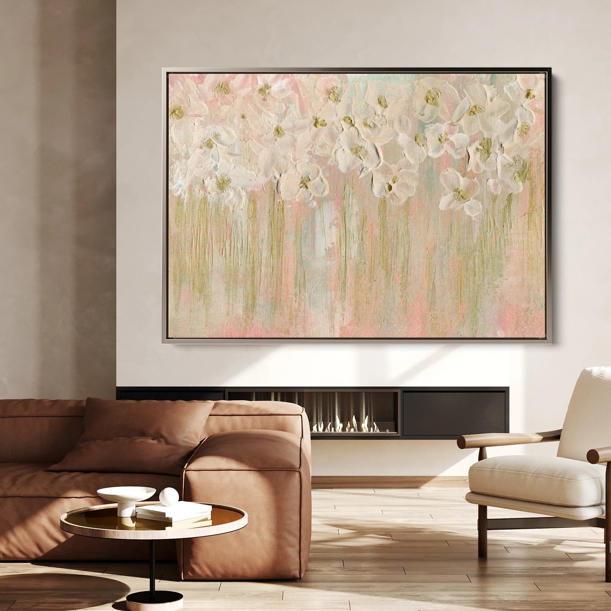 Floral 439 Canvas Art 18" x 24" / 45 x 60 cm / Black