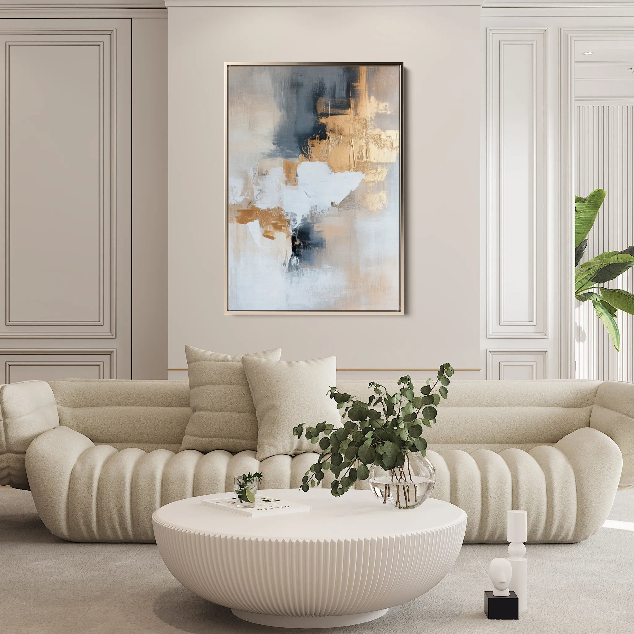 Abstract 440 Canvas Art 18" x 24" / 45 x 60 cm / Black