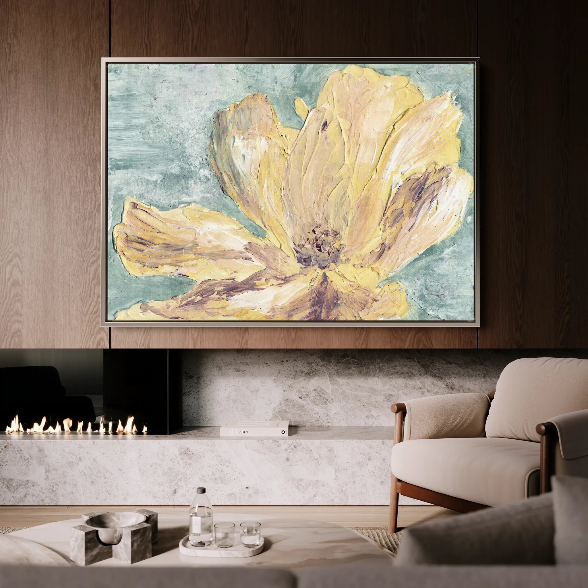 Floral 440 Canvas Art 18" x 24" / 45 x 60 cm / Black