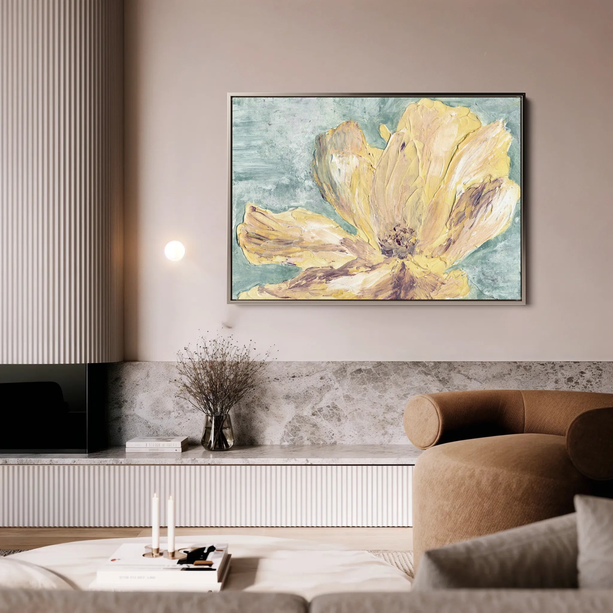 Floral 440 Canvas Art 18" x 24" / 45 x 60 cm / Black