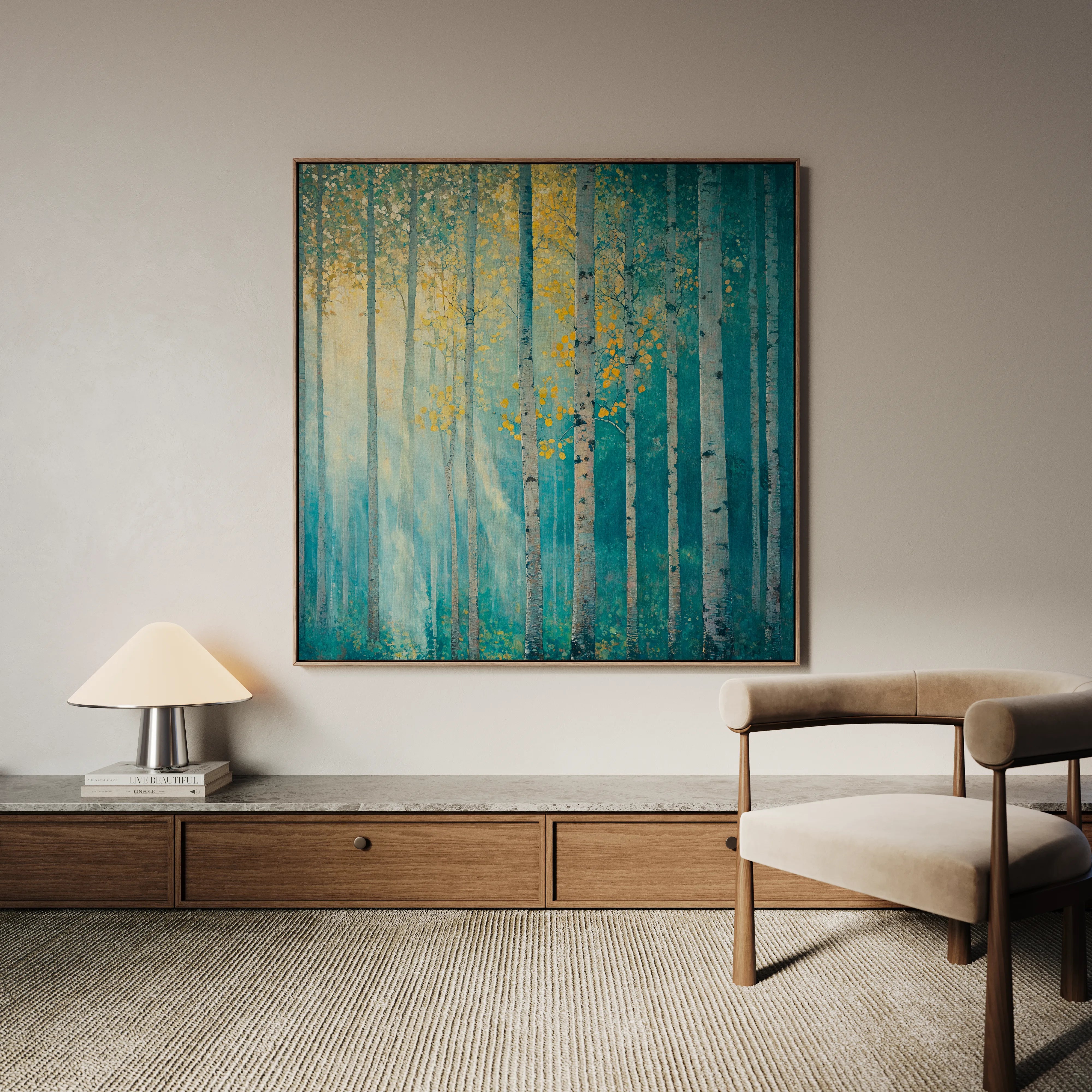 Landscape 440 Canvas Art 16" x 16" / 40 x 40 cm / Black