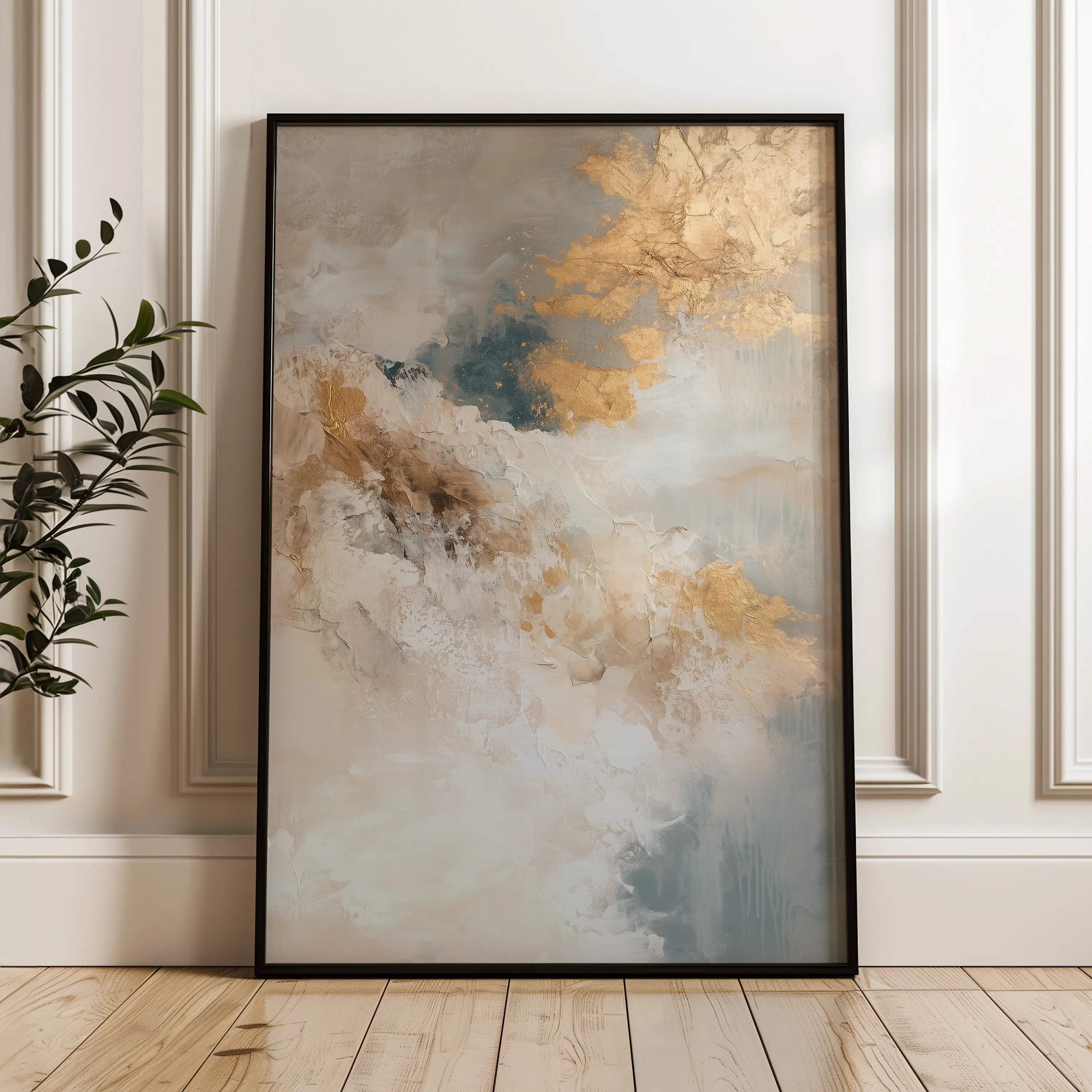 Abstract 441 Canvas Art 18" x 24" / 45 x 60 cm / Black