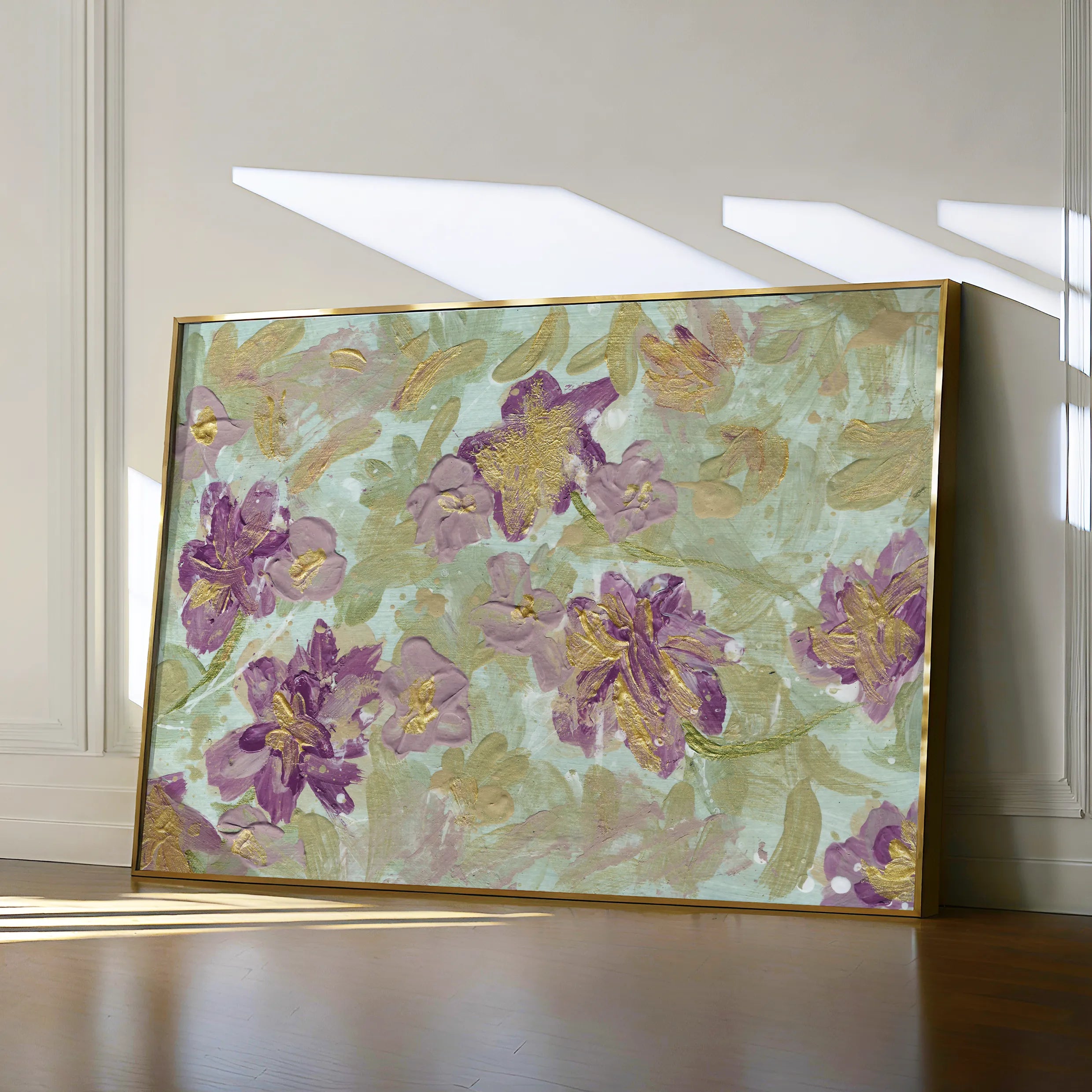 Floral 441 Canvas Art 18" x 24" / 45 x 60 cm / Black
