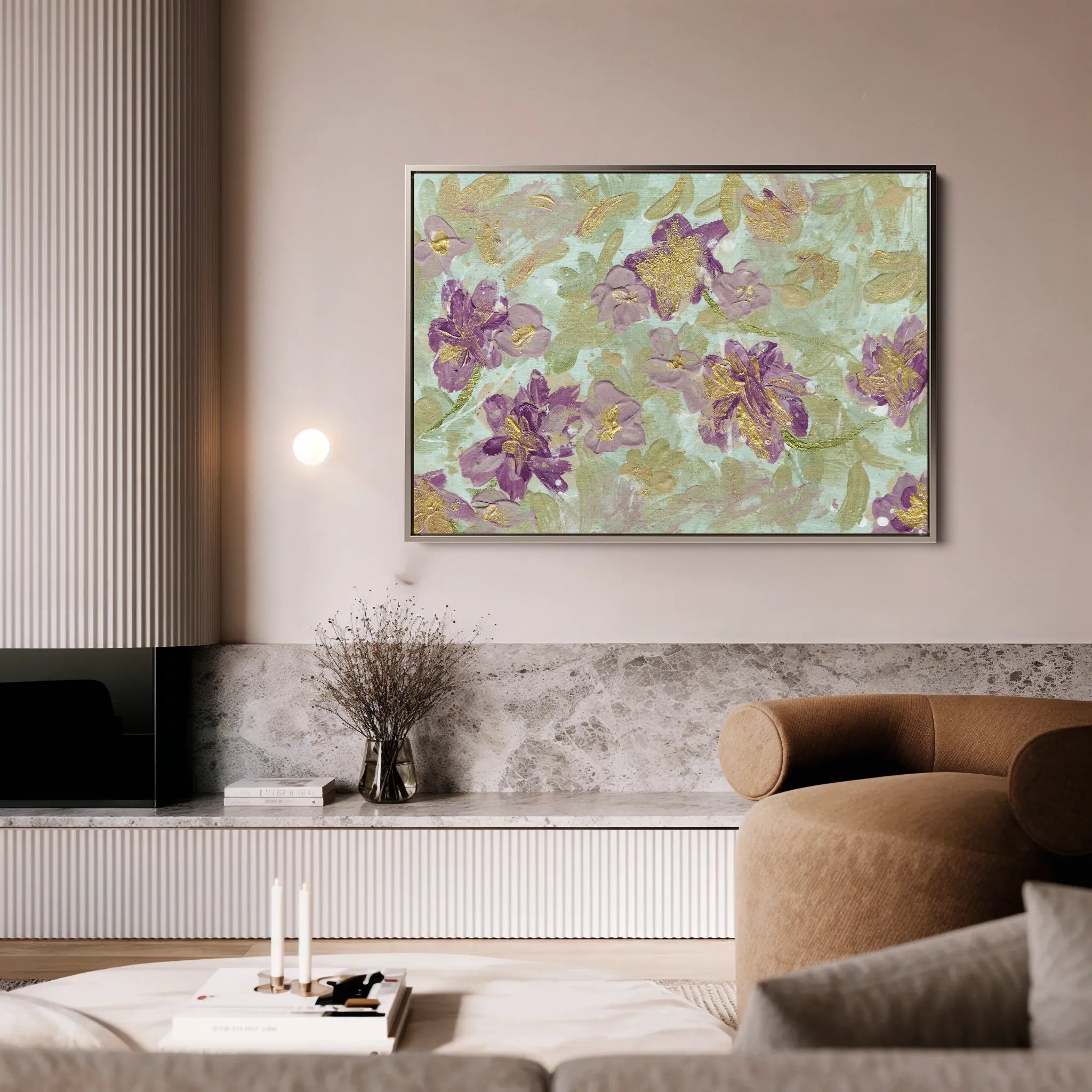 Floral 441 Canvas Art 18" x 24" / 45 x 60 cm / Black