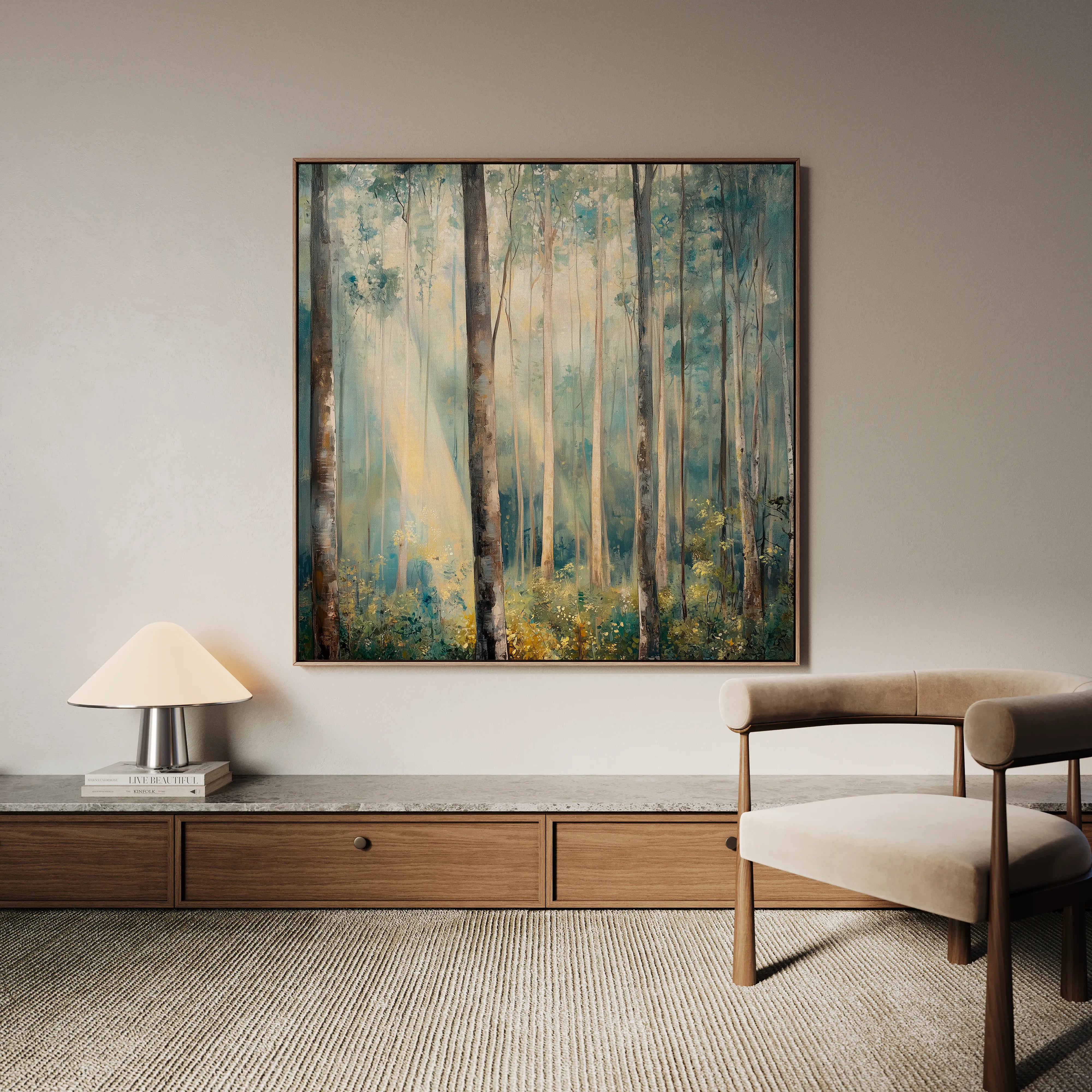 Landscape 441 Canvas Art 16" x 16" / 40 x 40 cm / Black