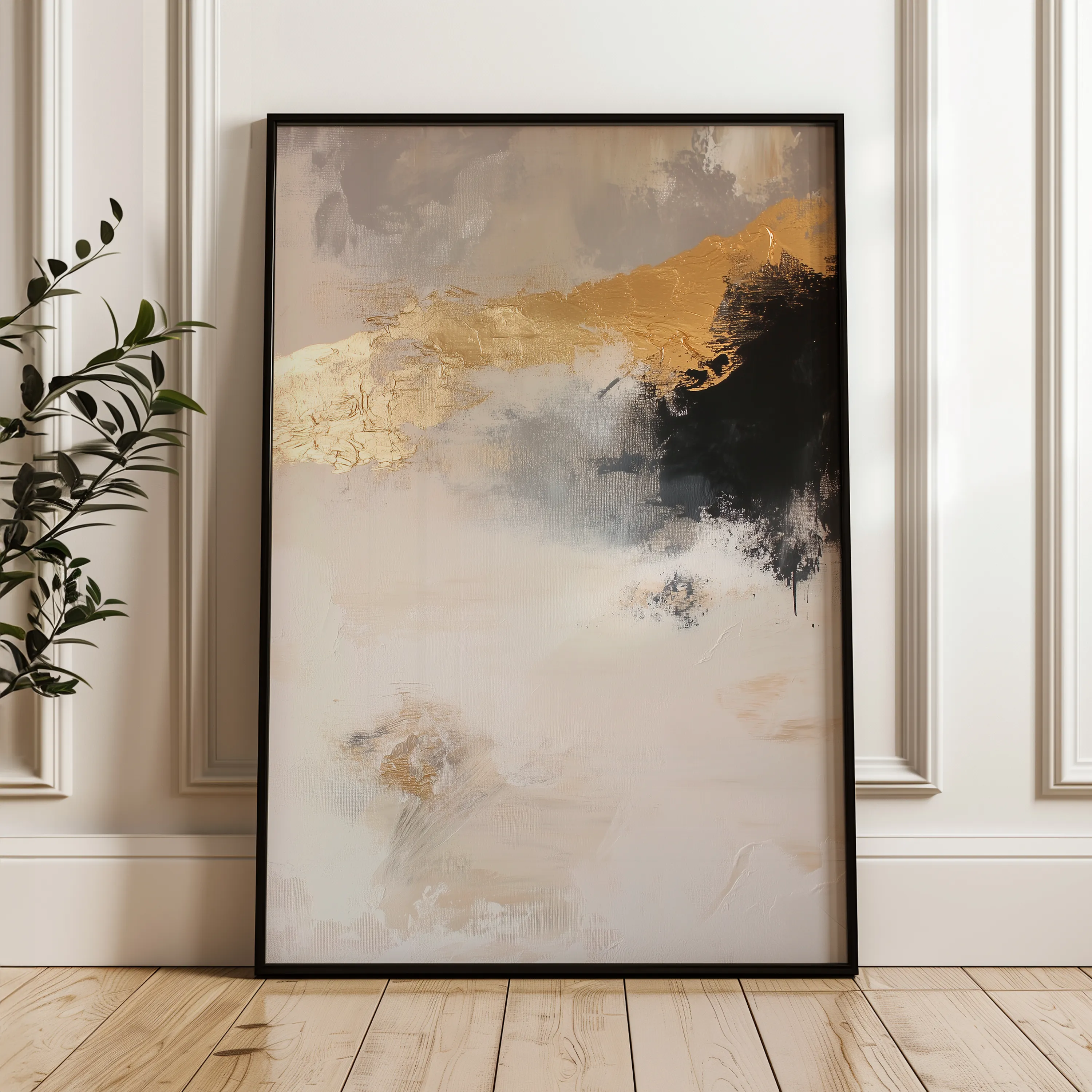 Abstract 442 Canvas Art 18" x 24" / 45 x 60 cm / Black
