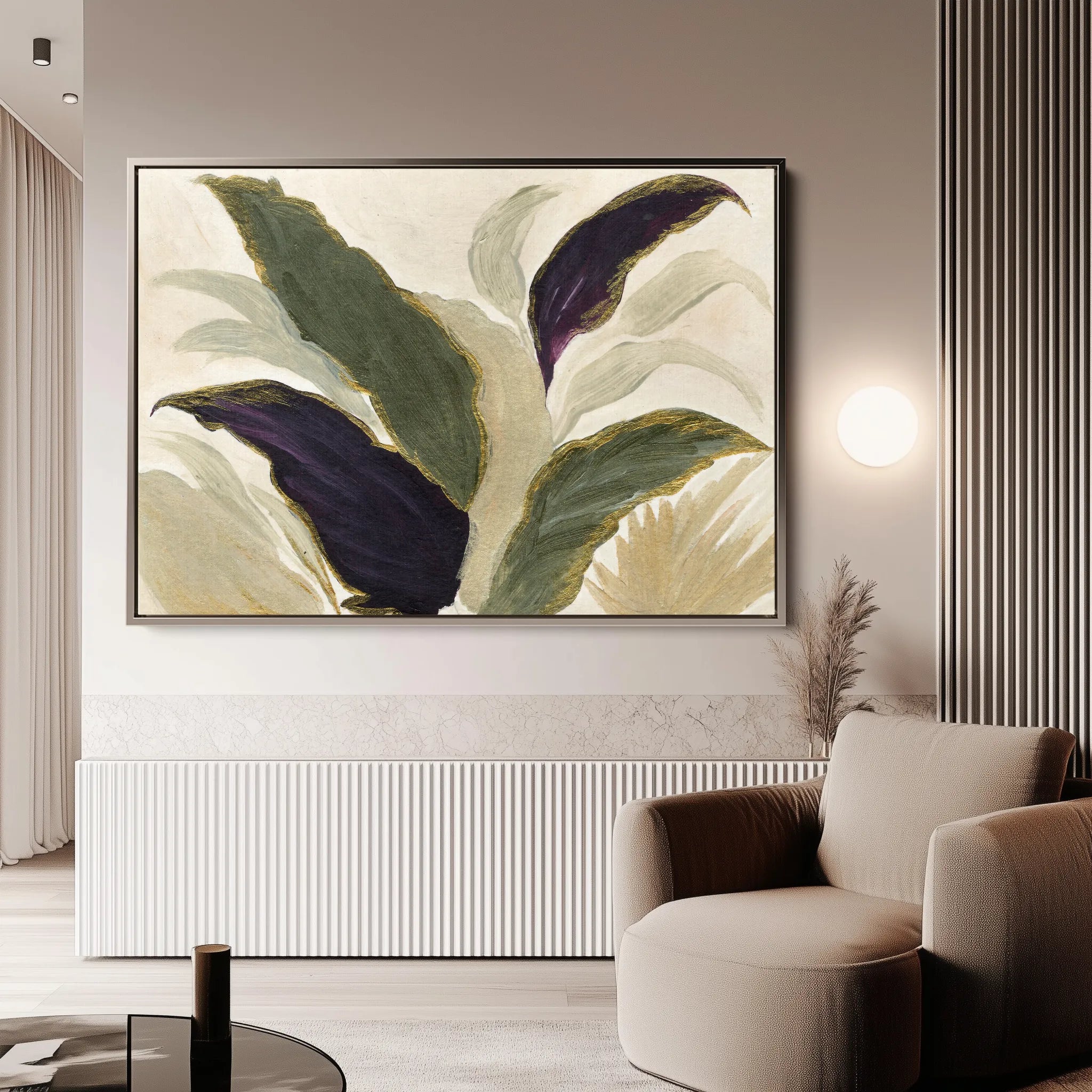 Floral 442 Canvas Art 18" x 24" / 45 x 60 cm / Black