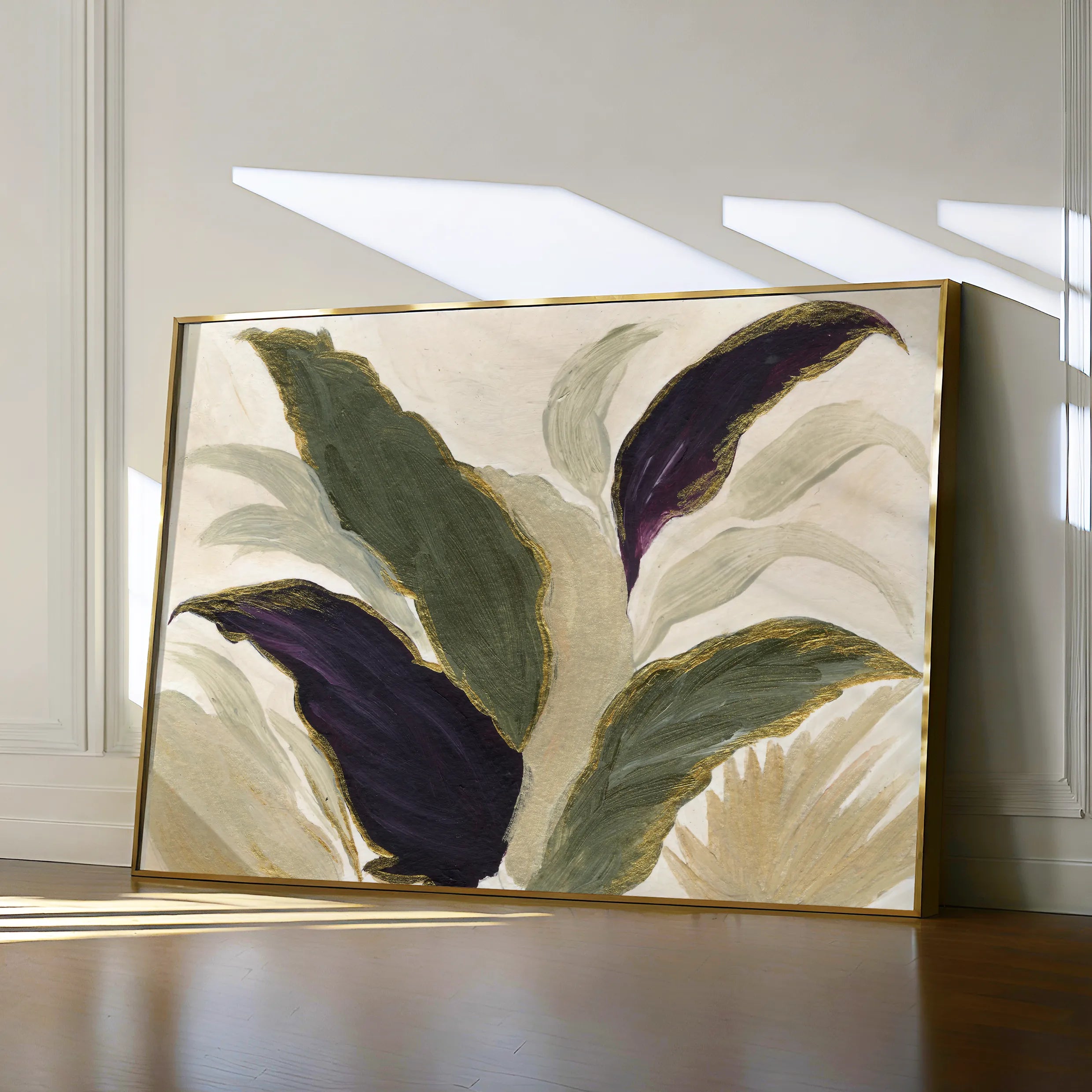 Floral 442 Canvas Art 18" x 24" / 45 x 60 cm / Black