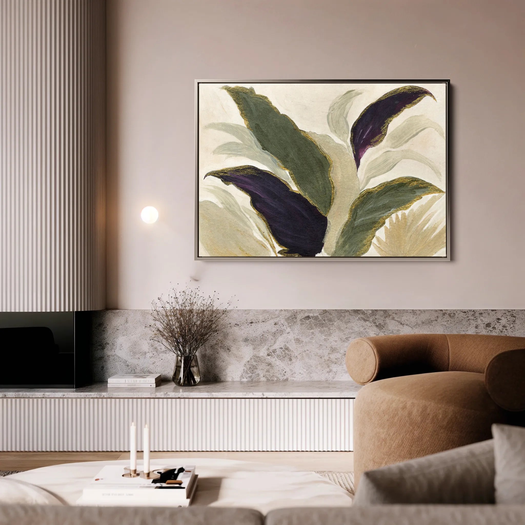 Floral 442 Canvas Art 18" x 24" / 45 x 60 cm / Black