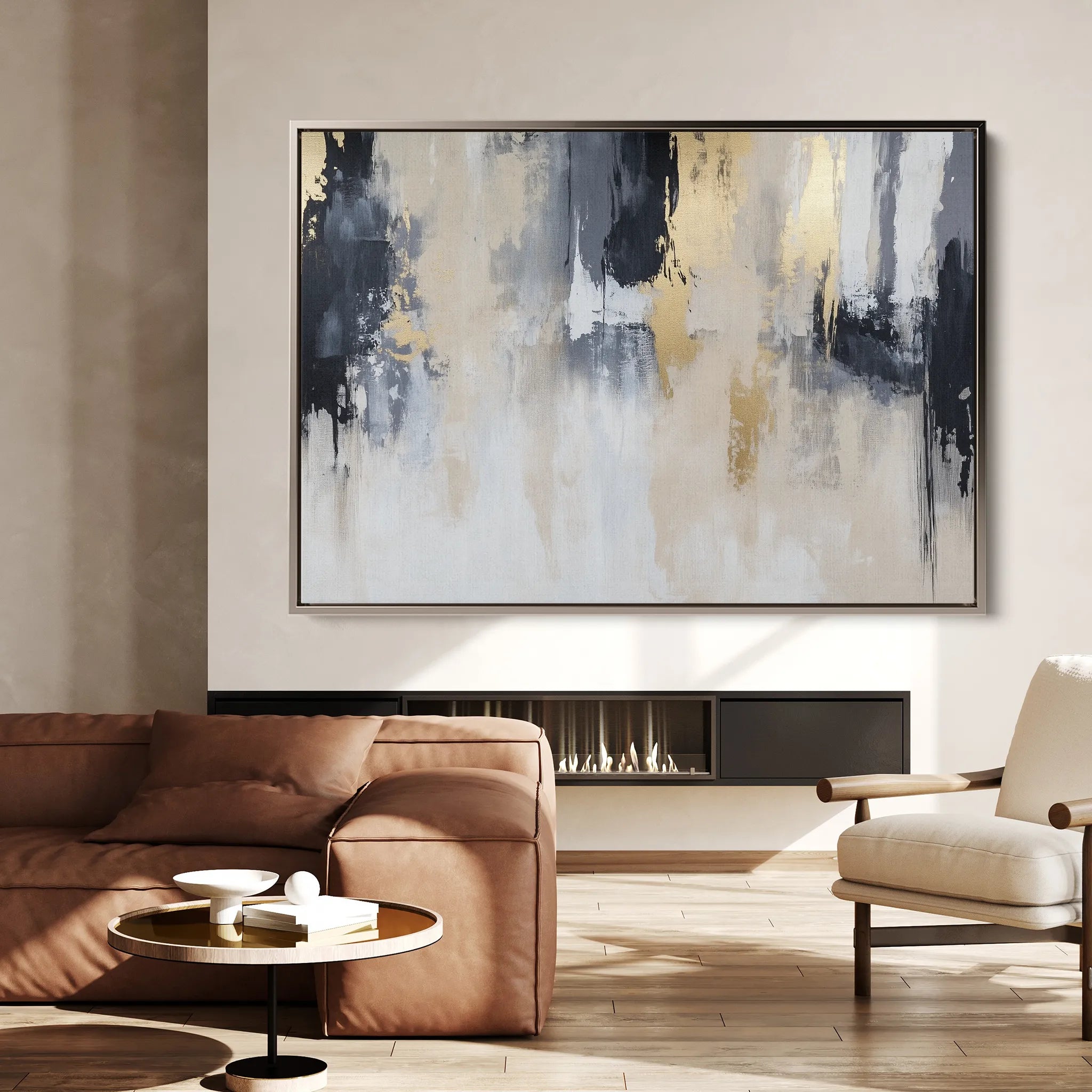 Abstract 443 Canvas Art 18" x 24" / 45 x 60 cm / Black
