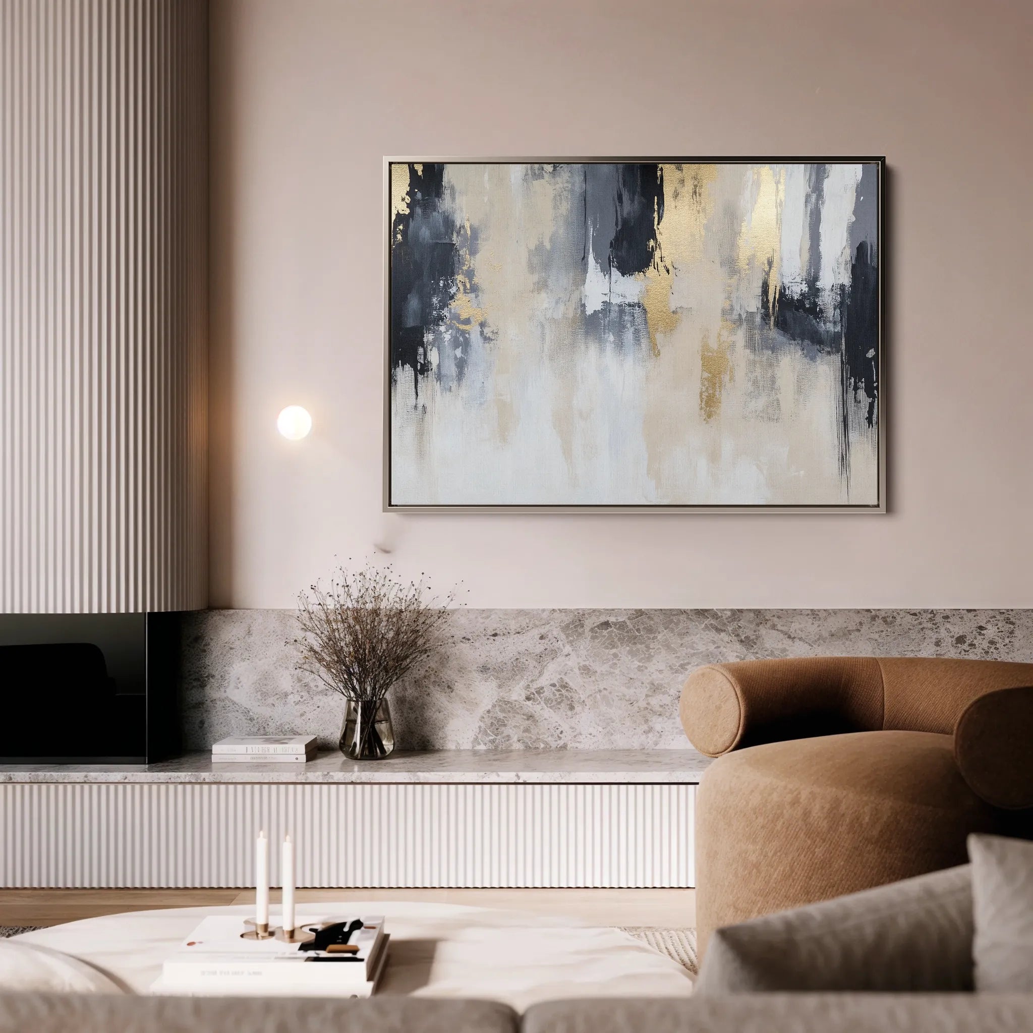 Abstract 443 Canvas Art 18" x 24" / 45 x 60 cm / Black
