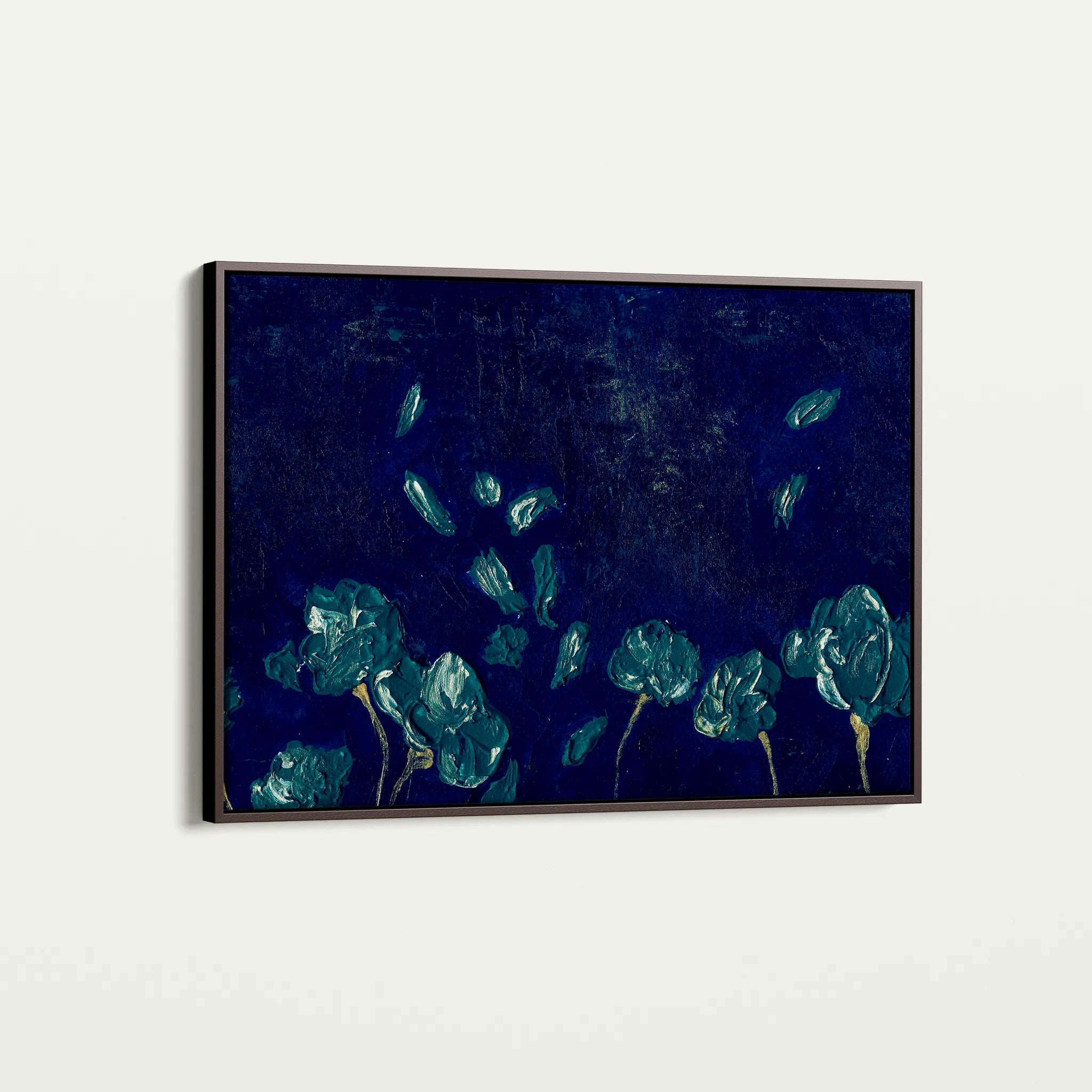 Floral 443 Canvas Art 18" x 24" / 45 x 60 cm / Black