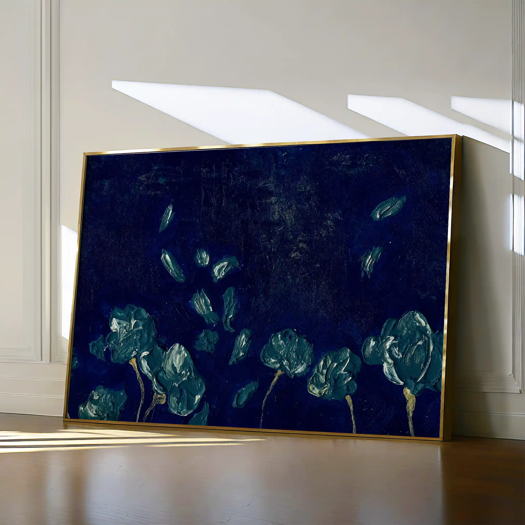 Floral 443 Canvas Art 60 x 40 cm / Black