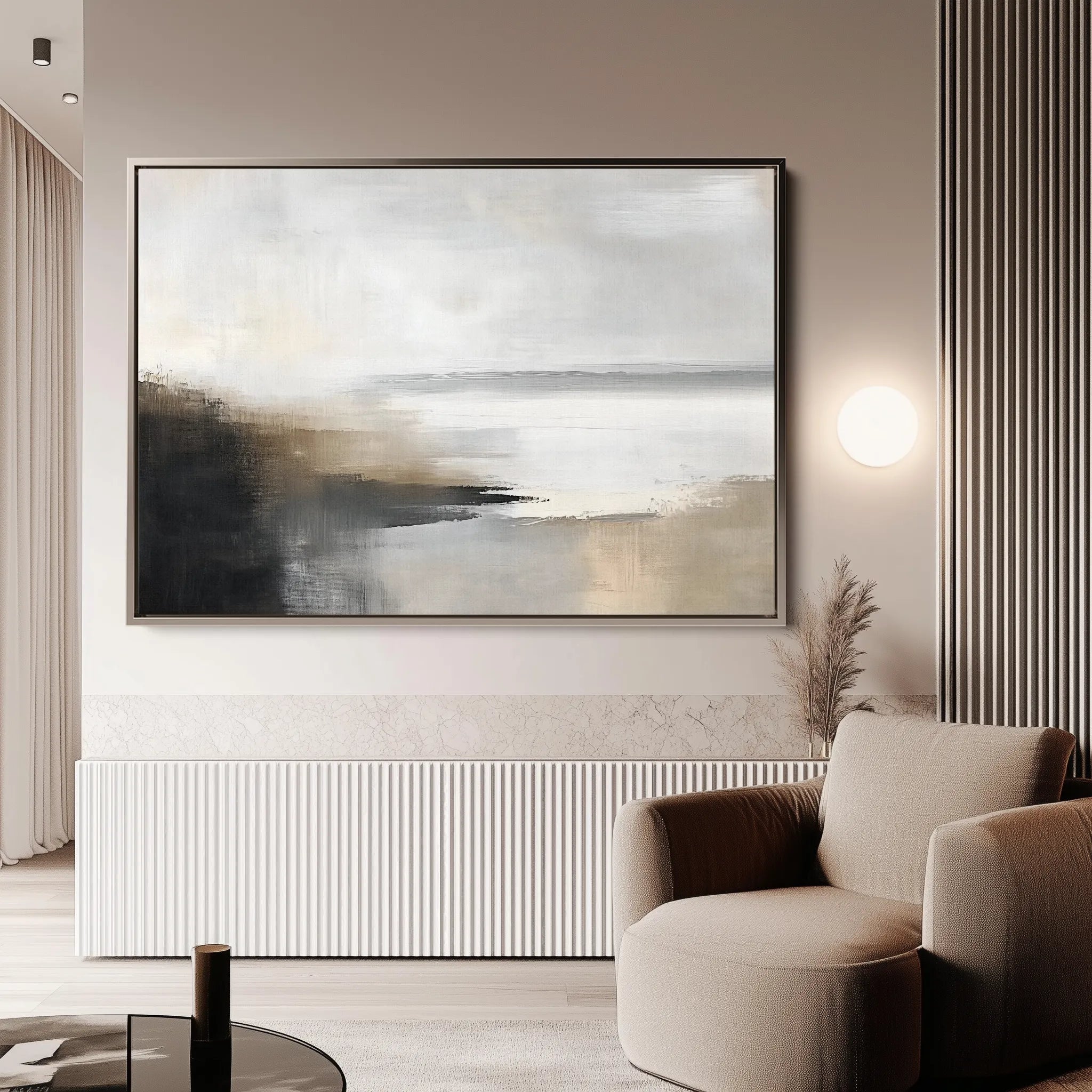 Abstract 444 Canvas Art 18" x 24" / 45 x 60 cm / Black