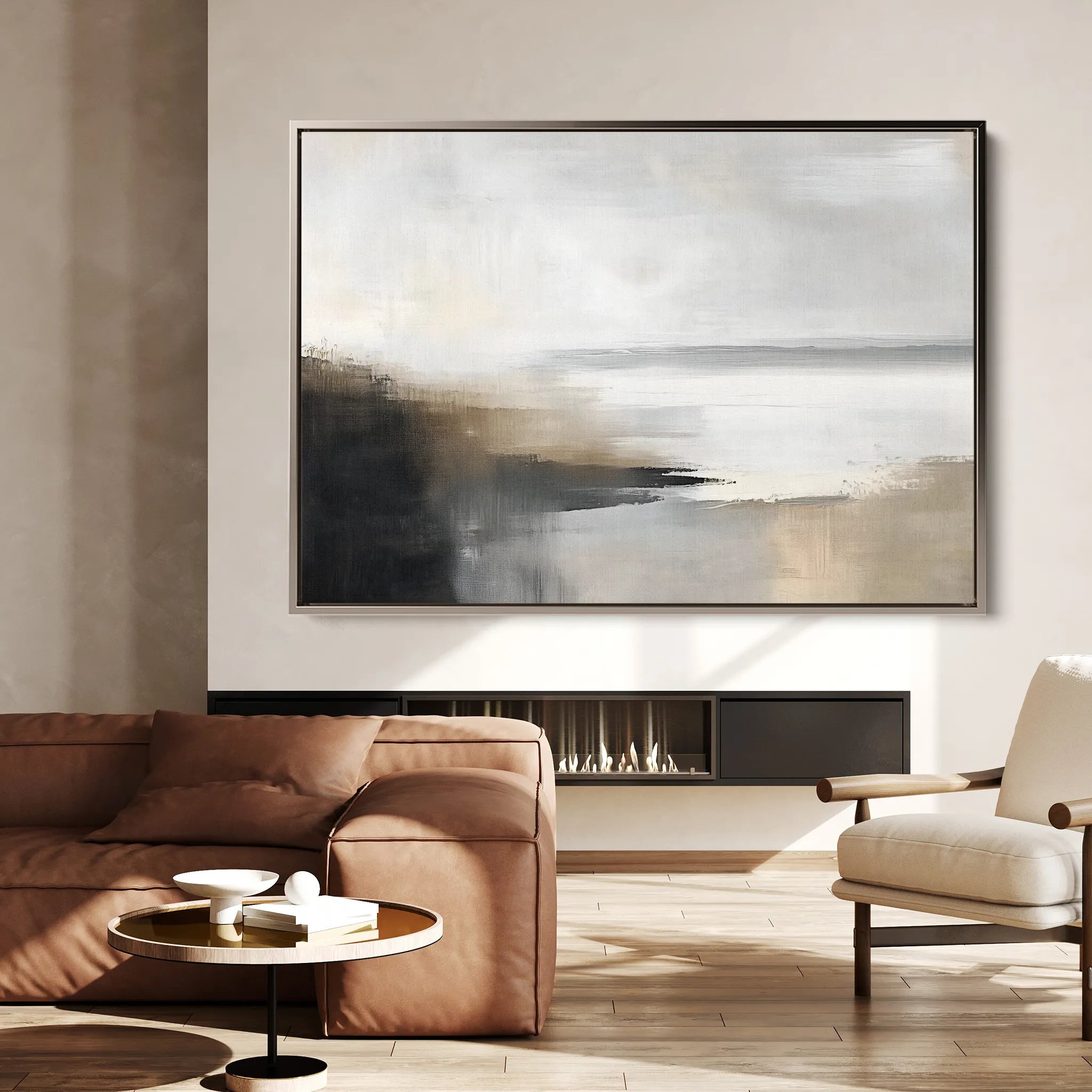 Abstract 444 Canvas Art 18" x 24" / 45 x 60 cm / Black